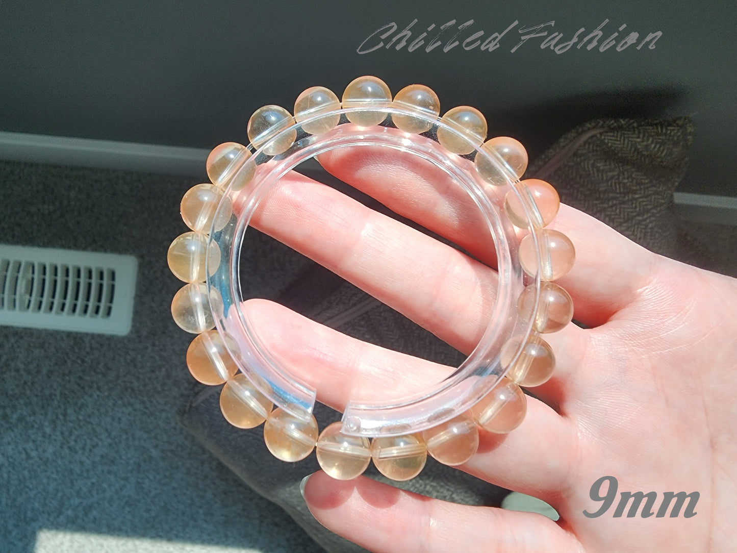 [Bracelet] Orange-Pink Rabbit Hair Quartz Bracelet
