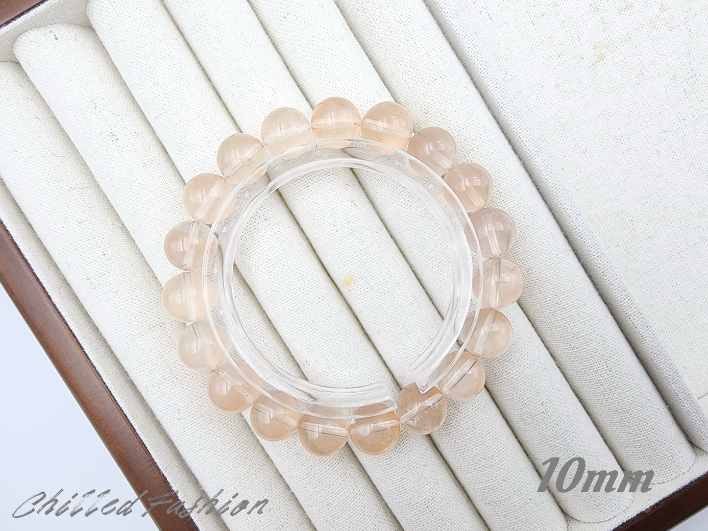 [Bracelet] Orange-Pink Rabbit Hair Quartz Bracelet