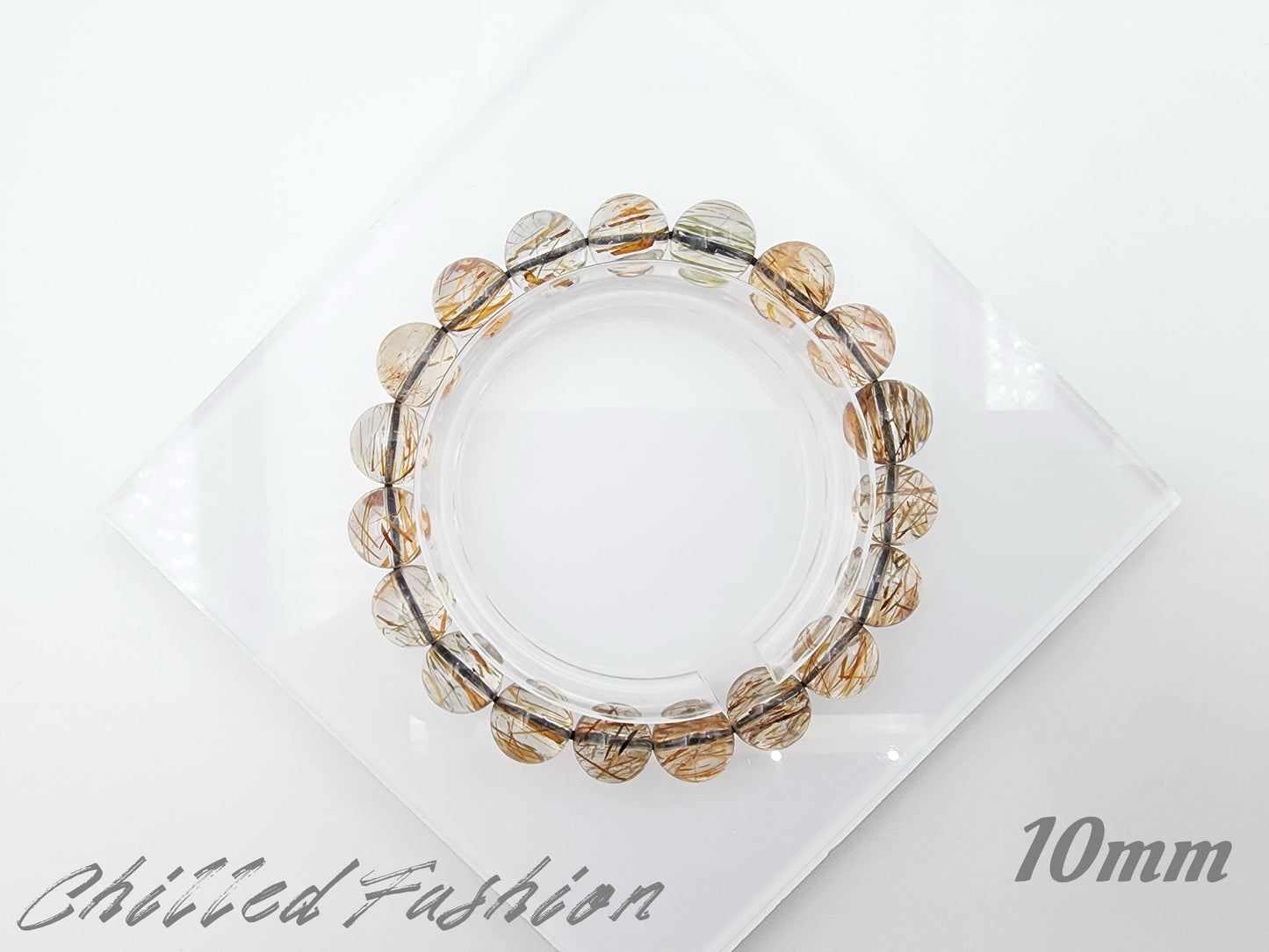 [Bracelet] Natural Black Gold Rutilated Quartz Bracelet