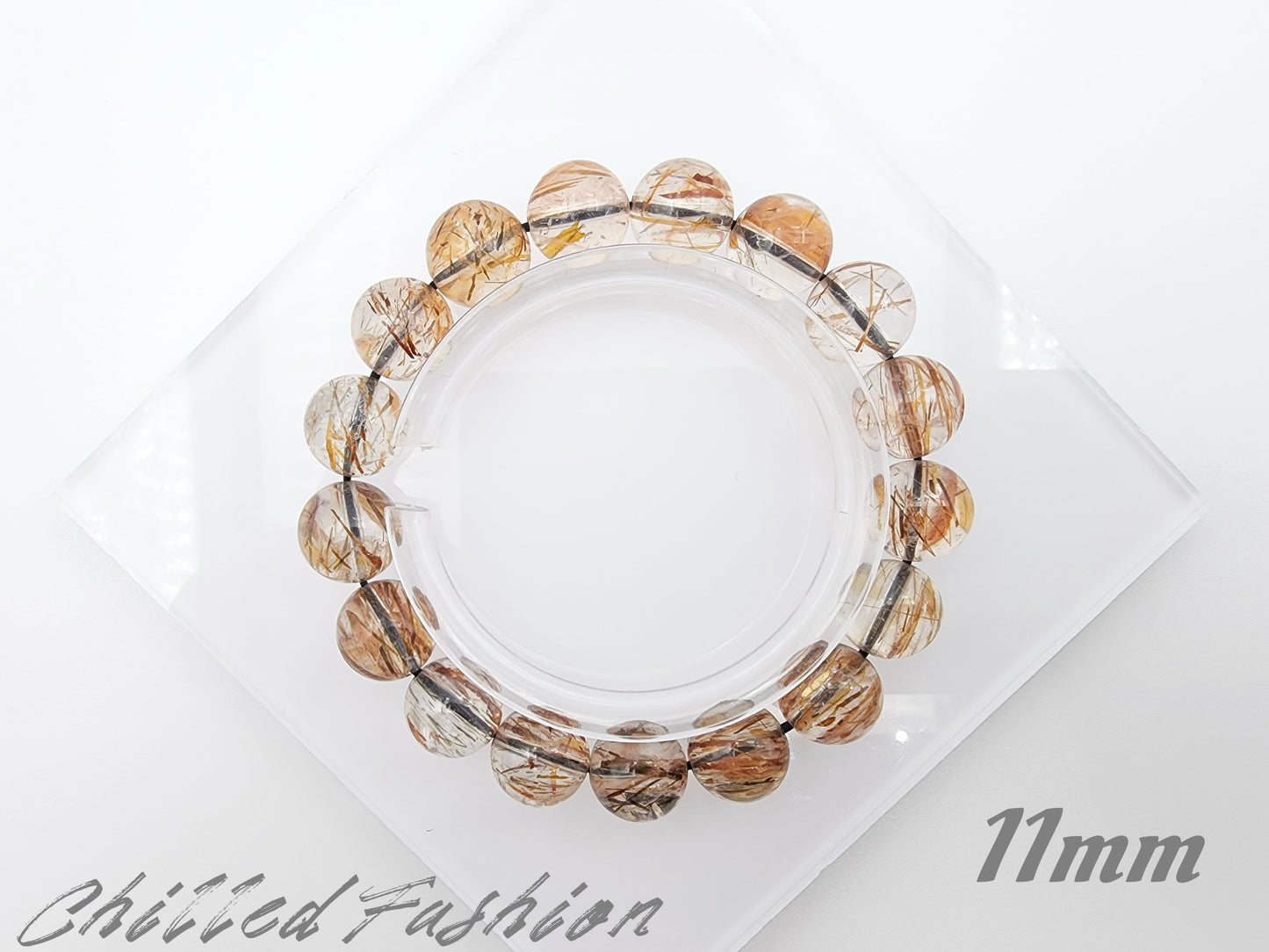 [Bracelet] Natural Black Gold Rutilated Quartz Bracelet