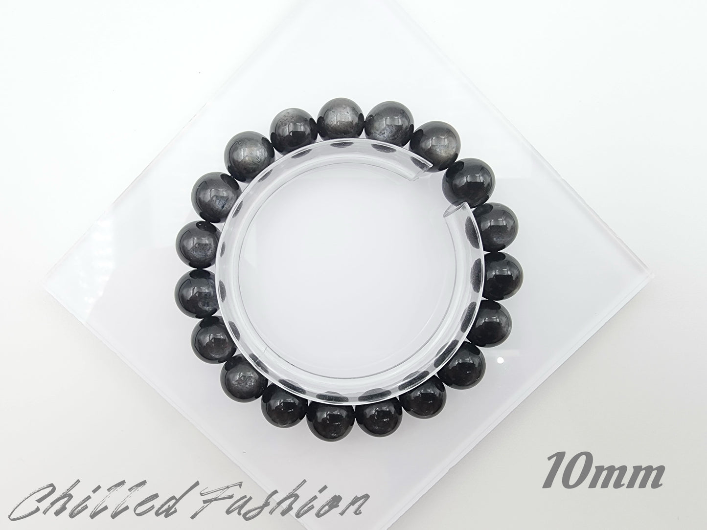 [Bracelet] Exquisite Black Burst Flash Aquamarine 黑爆闪海蓝宝 Bracelet: A Touch of Elegance and Mystery