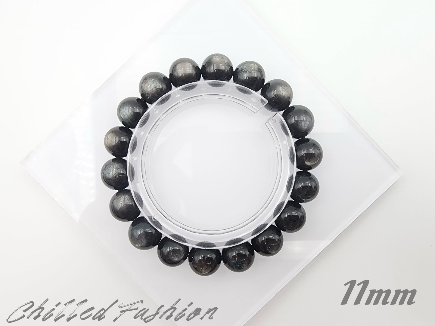 [Bracelet] Exquisite Black Burst Flash Aquamarine 黑爆闪海蓝宝 Bracelet: A Touch of Elegance and Mystery