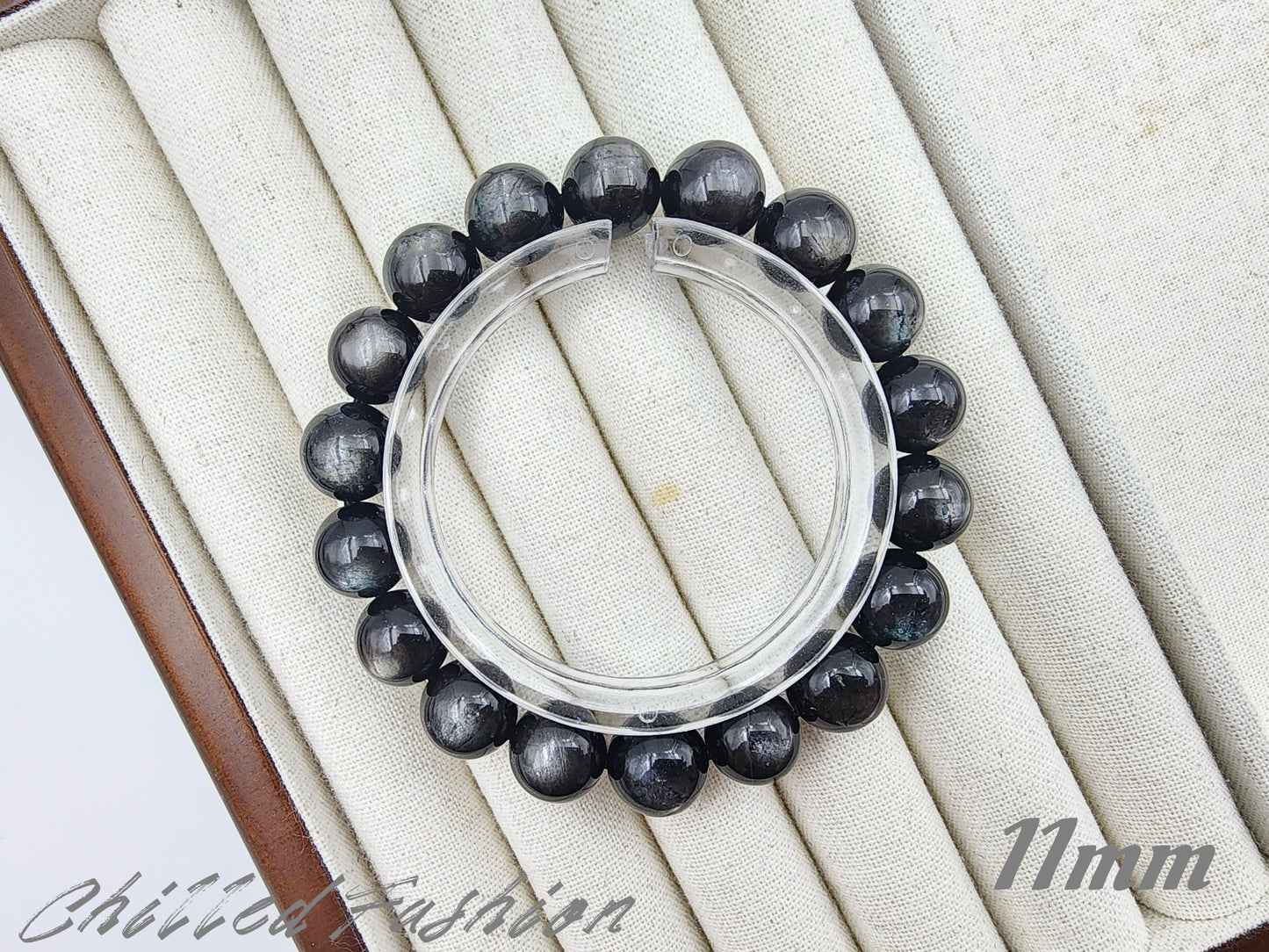 [Bracelet] Exquisite Black Burst Flash Aquamarine 黑爆闪海蓝宝 Bracelet: A Touch of Elegance and Mystery