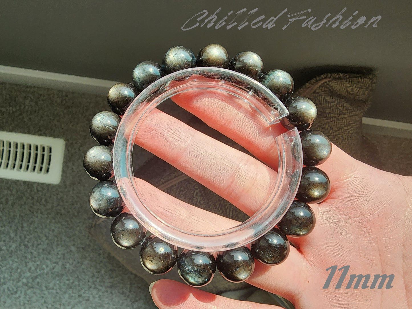 [Bracelet] Exquisite Black Burst Flash Aquamarine 黑爆闪海蓝宝 Bracelet: A Touch of Elegance and Mystery