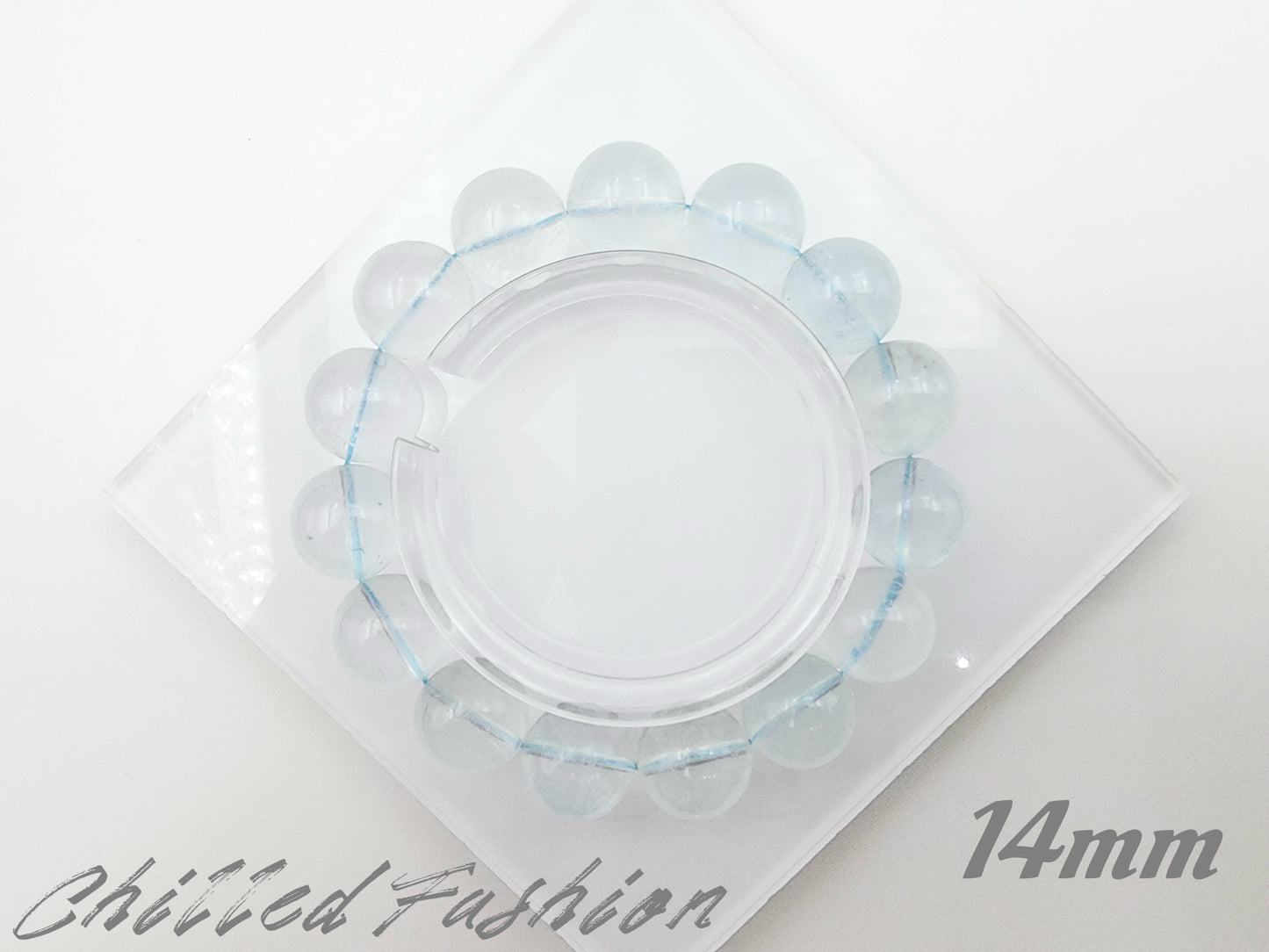 [Bracelet] Handmade Light Blue Aquamarine Crackle 海蓝宝碎碎冰 Bracelet