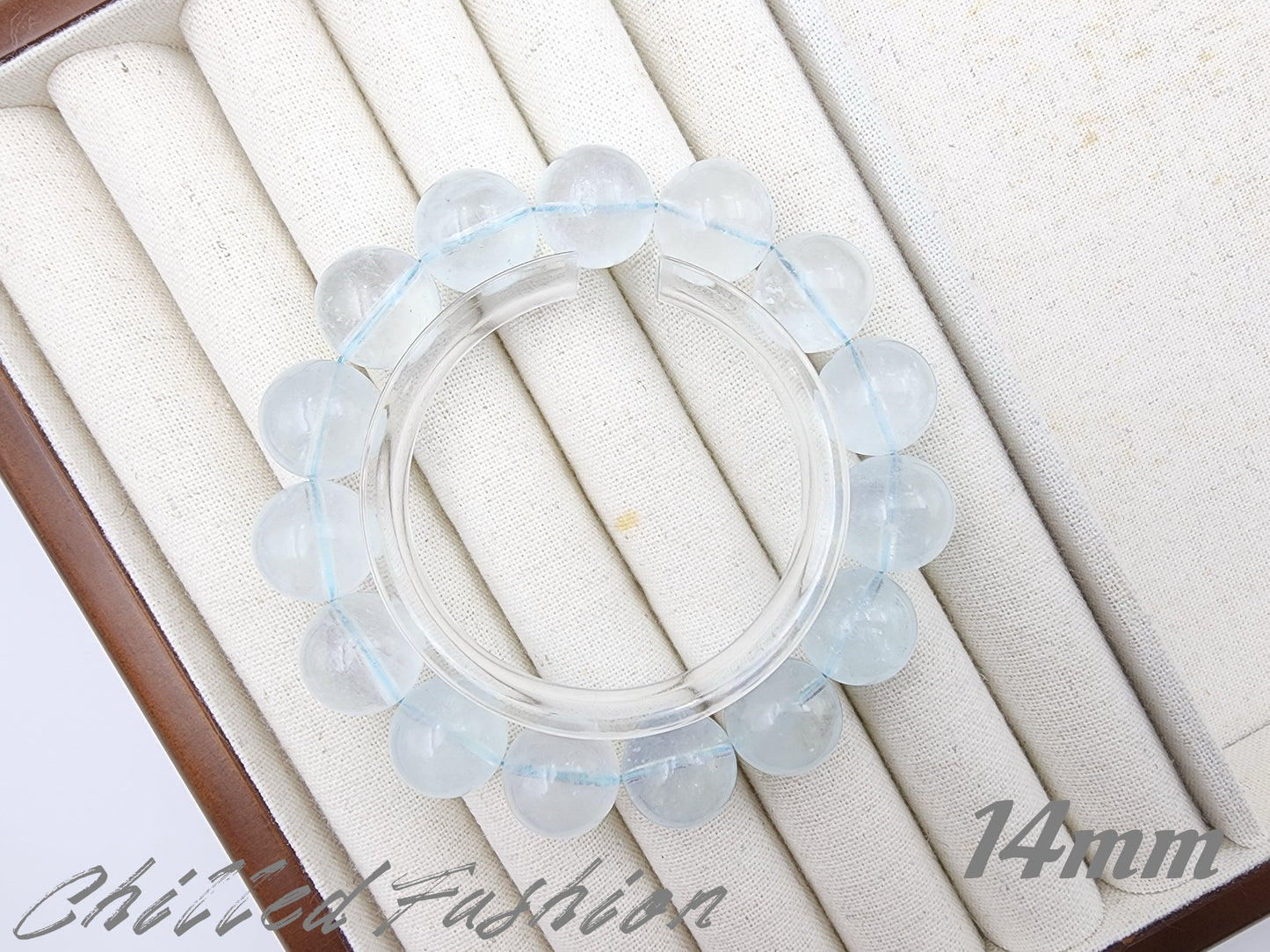[Bracelet] Handmade Light Blue Aquamarine Crackle 海蓝宝碎碎冰 Bracelet
