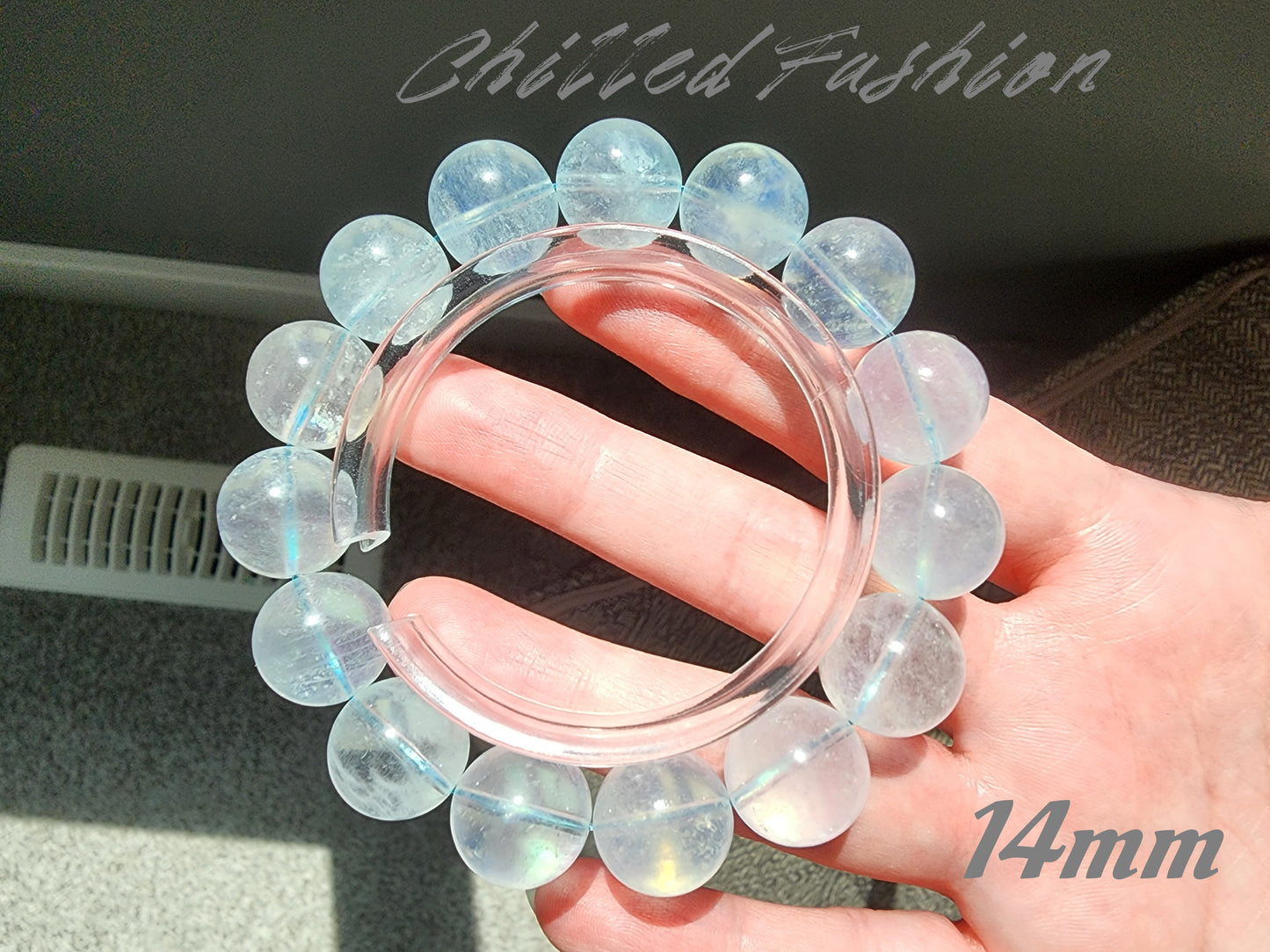 [Bracelet] Handmade Light Blue Aquamarine Crackle 海蓝宝碎碎冰 Bracelet