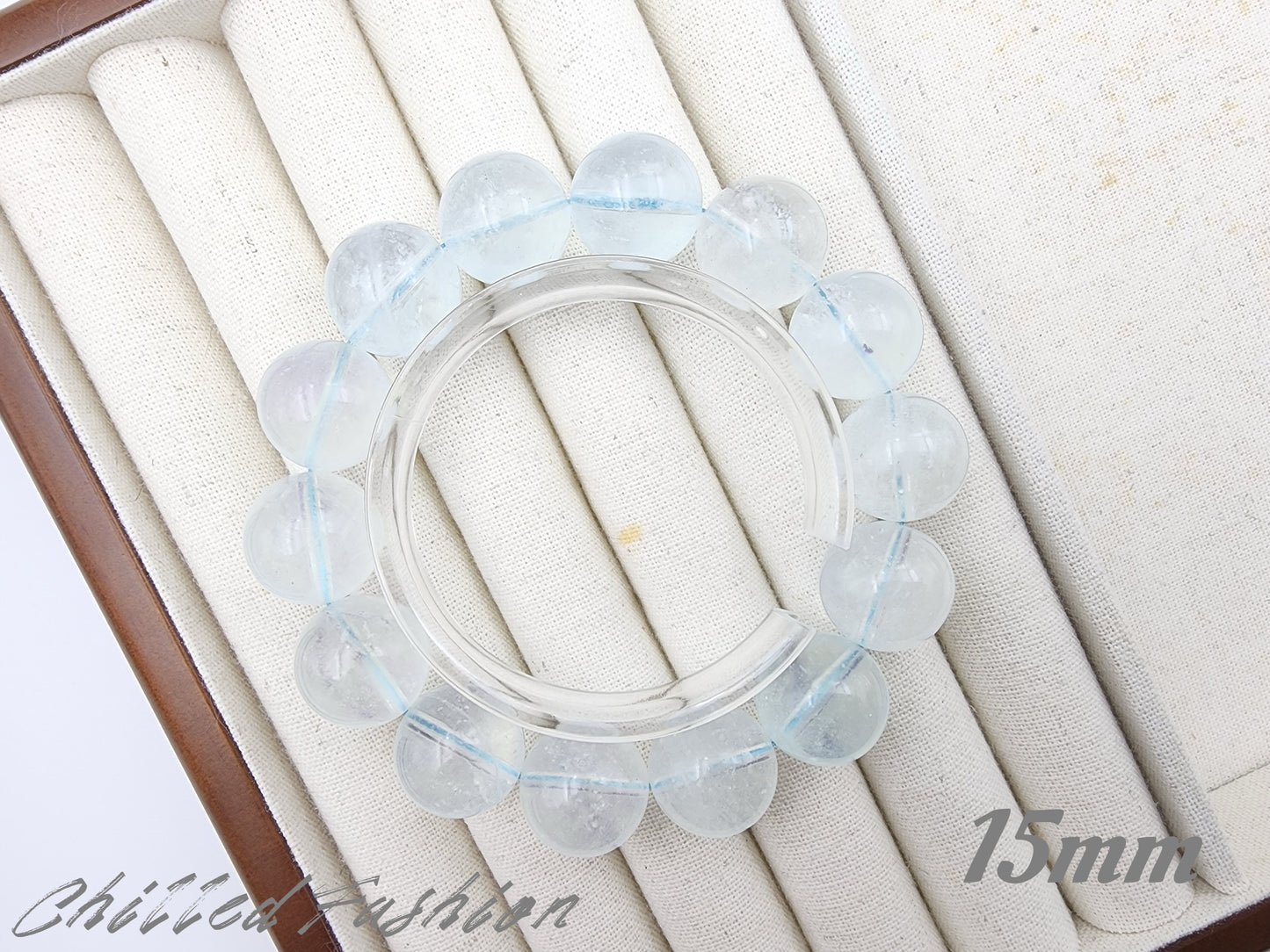 [Bracelet] Handmade Light Blue Aquamarine Crackle 海蓝宝碎碎冰 Bracelet