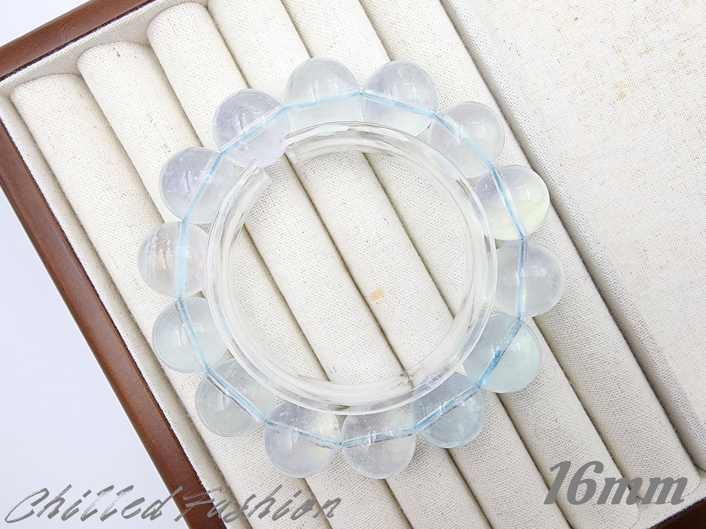 [Bracelet] Handmade Light Blue Aquamarine Crackle 海蓝宝碎碎冰 Bracelet