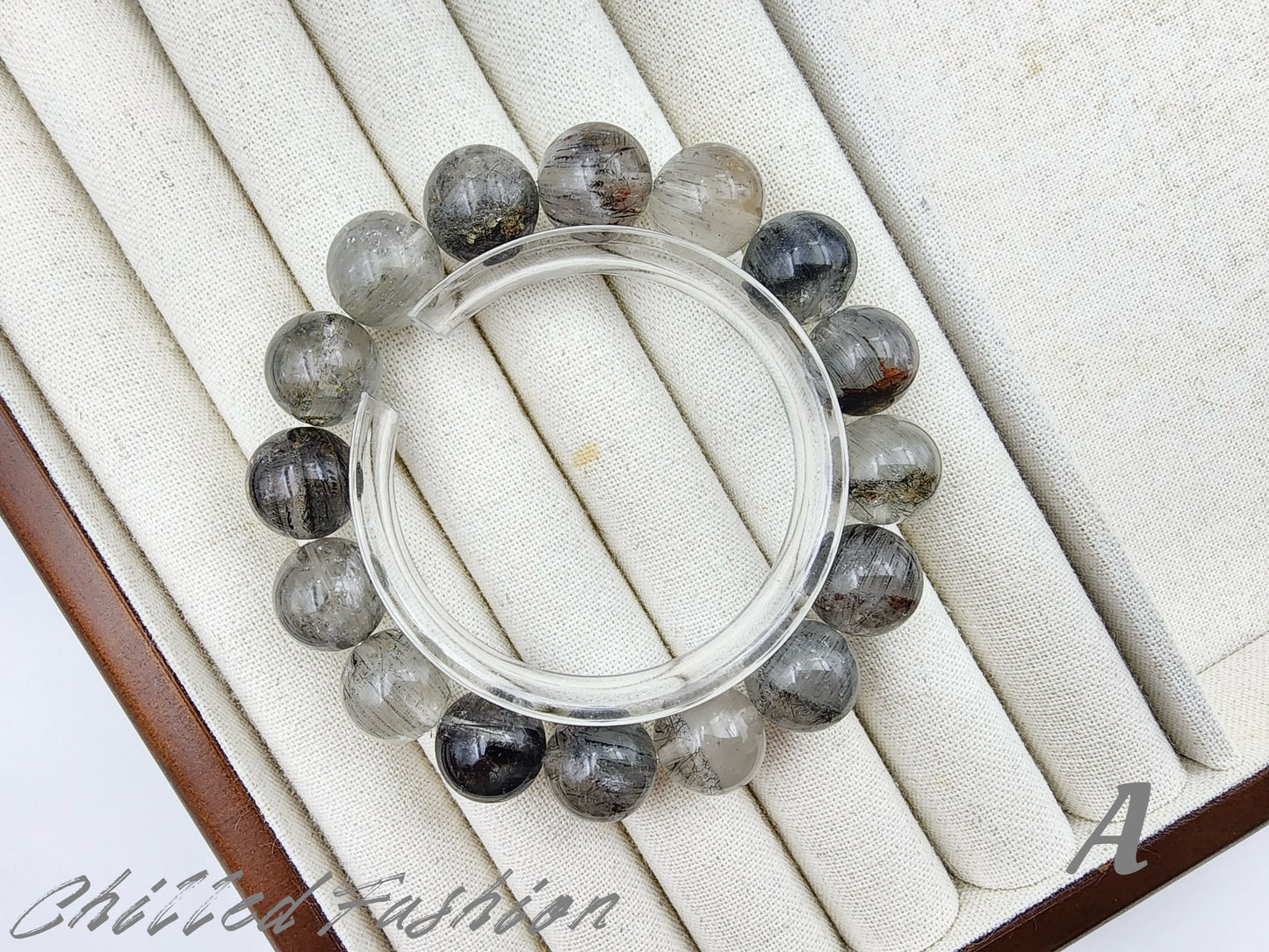 [Bracelet] Natural 13mm Rutilated Phantom Quartz Bracelet