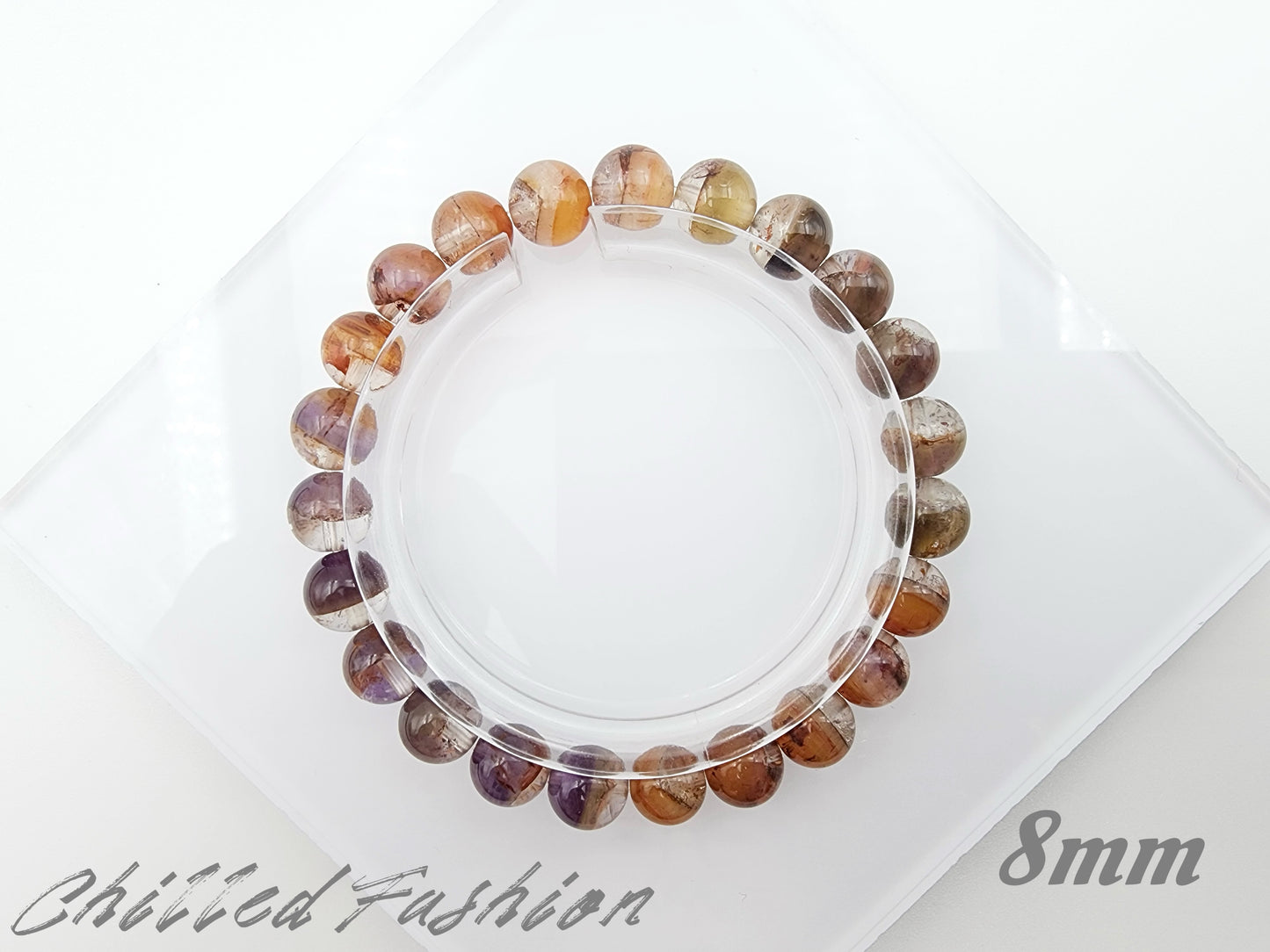 [Bracelet] Auralite-23 Harmony: Round Bead Crystal Bracelet for Spiritual Growth