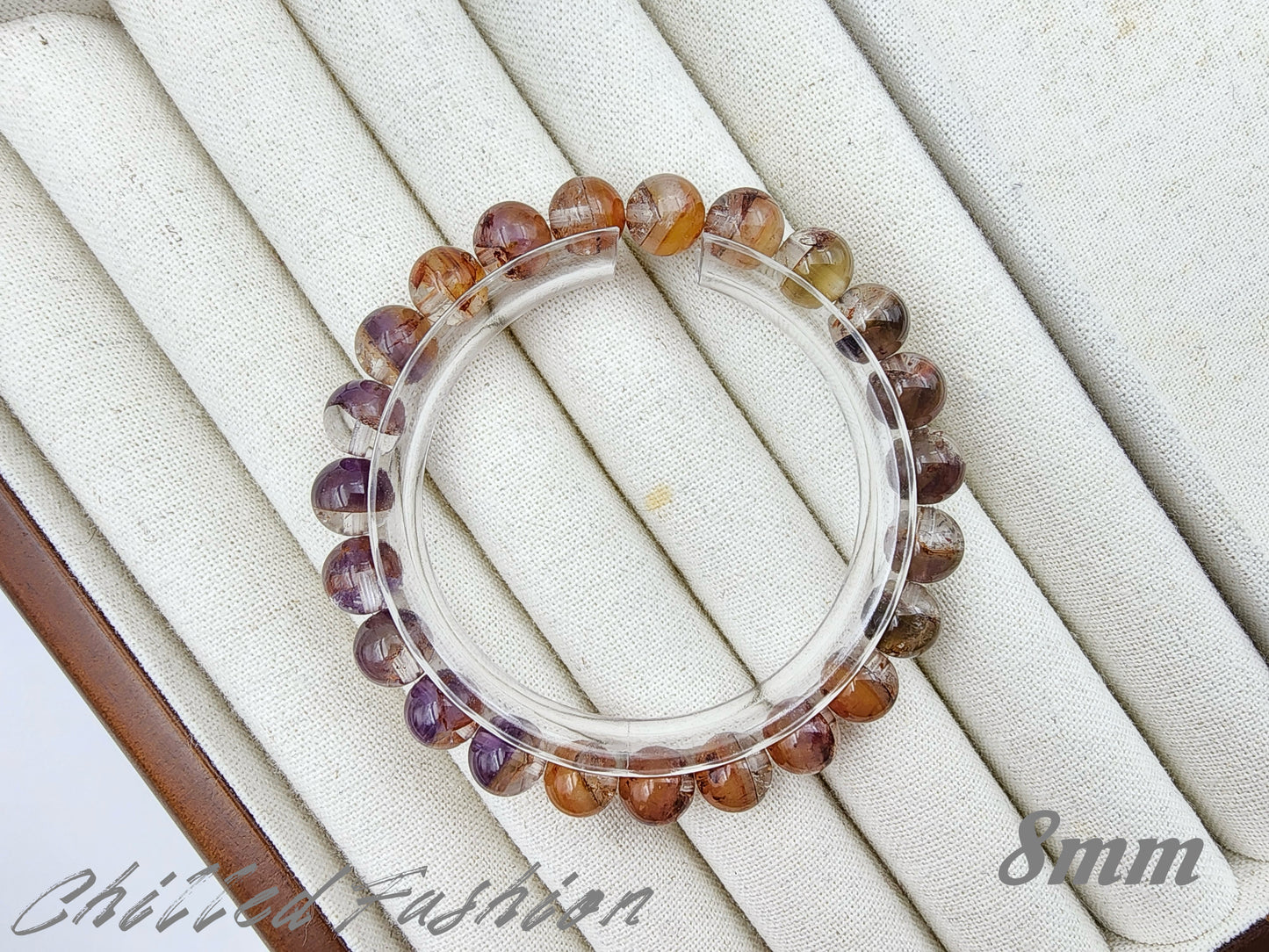 [Bracelet] Auralite-23 Harmony: Round Bead Crystal Bracelet for Spiritual Growth