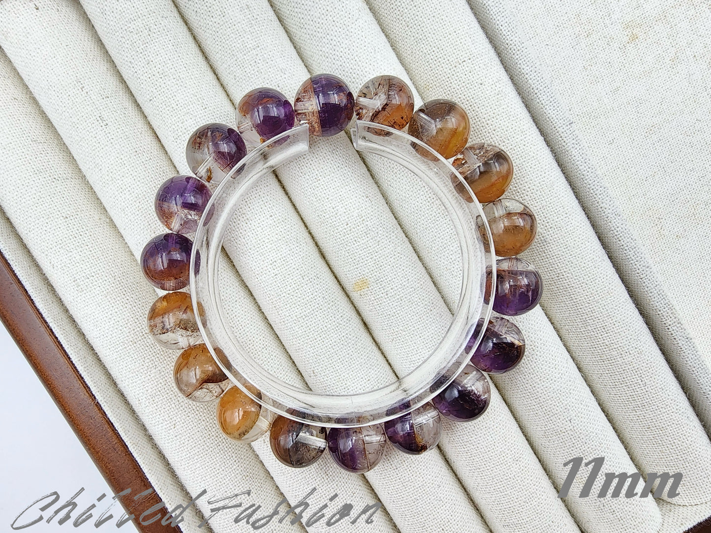 [Bracelet] Auralite-23 Harmony: Round Bead Crystal Bracelet for Spiritual Growth