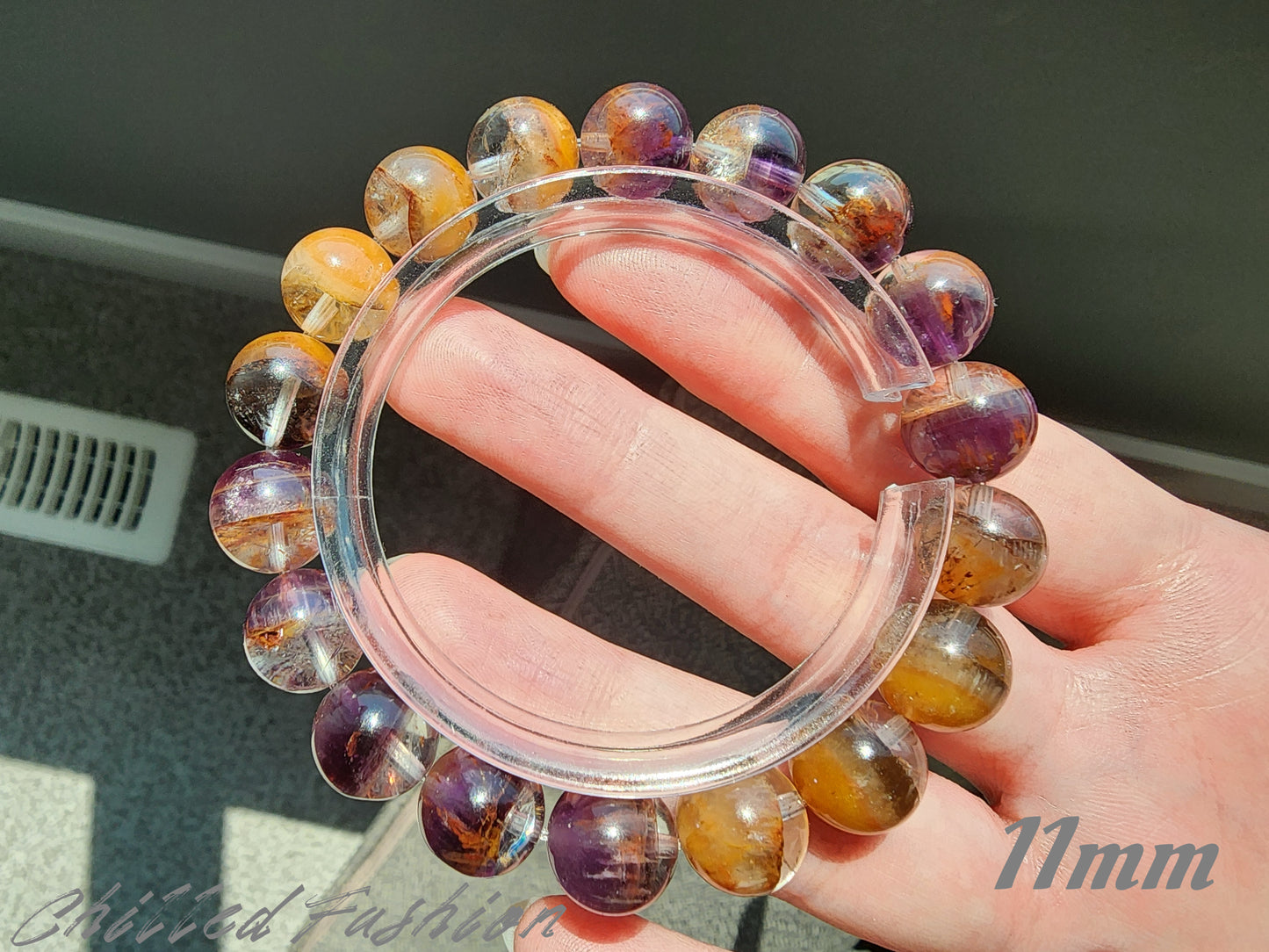 [Bracelet] Auralite-23 Harmony: Round Bead Crystal Bracelet for Spiritual Growth