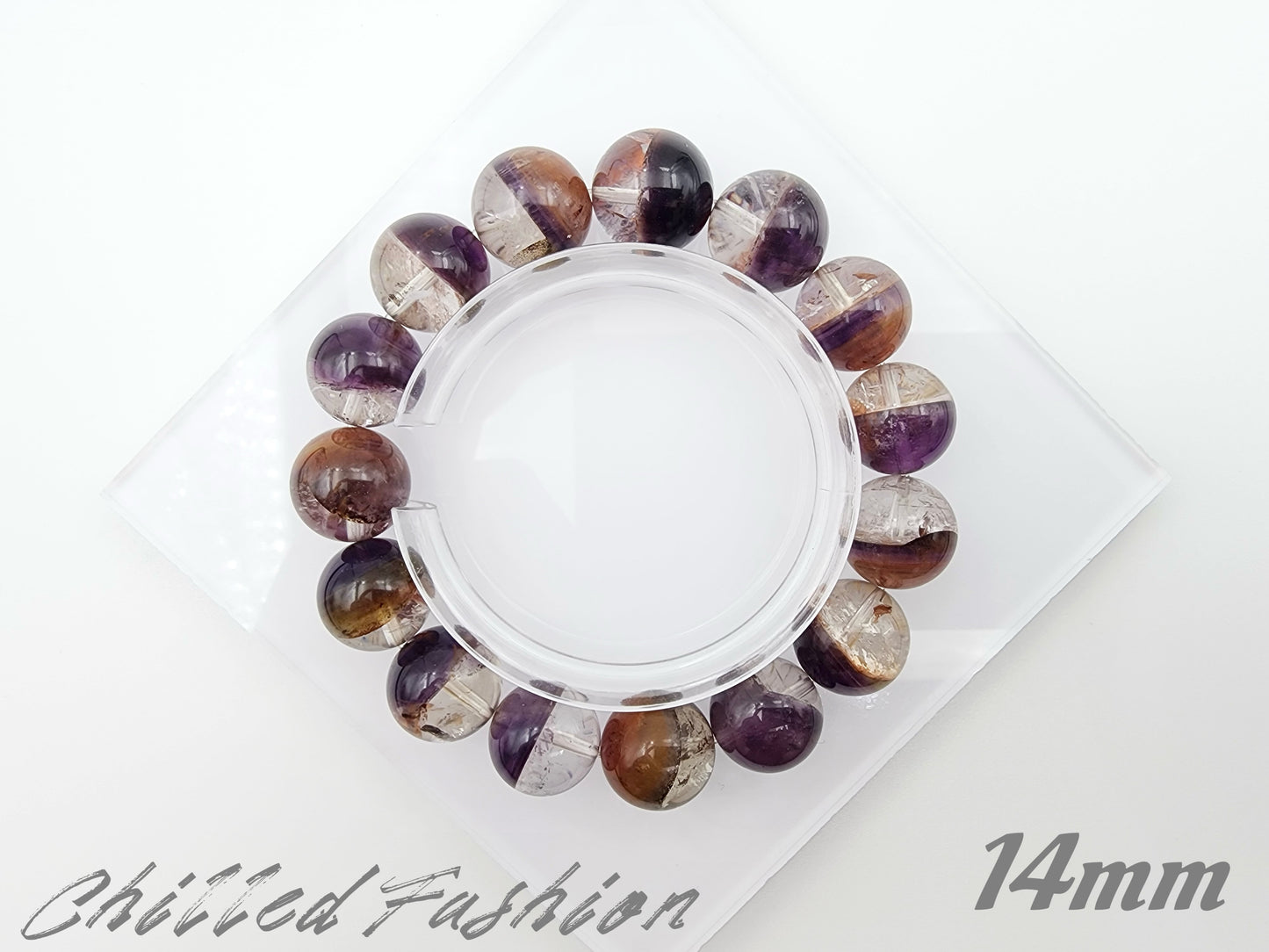 [Bracelet] Auralite-23 Harmony: Round Bead Crystal Bracelet for Spiritual Growth