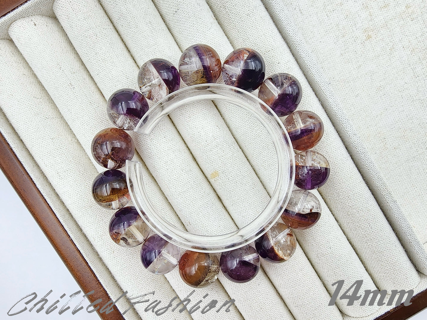 [Bracelet] Auralite-23 Harmony: Round Bead Crystal Bracelet for Spiritual Growth