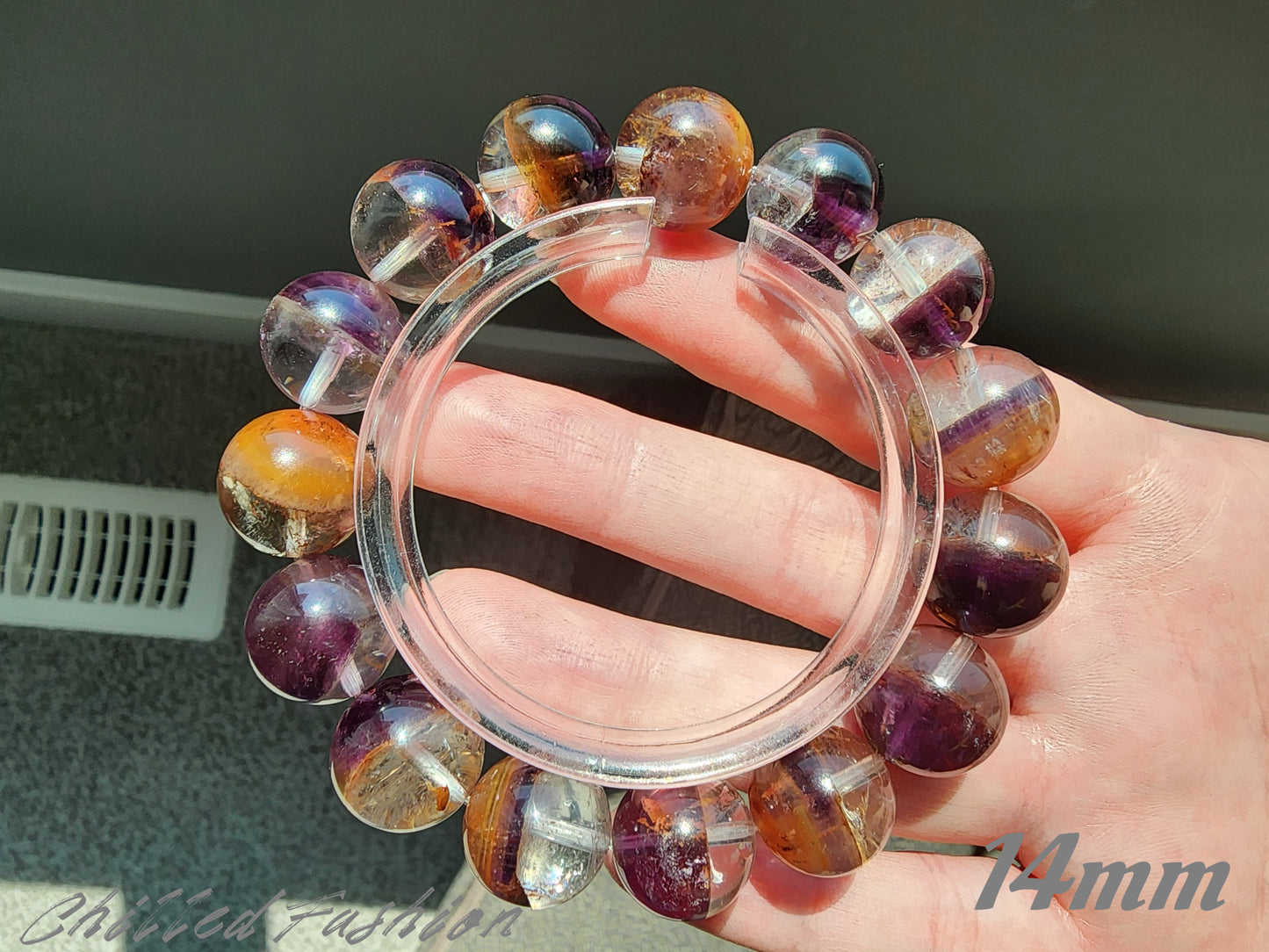 [Bracelet] Auralite-23 Harmony: Round Bead Crystal Bracelet for Spiritual Growth