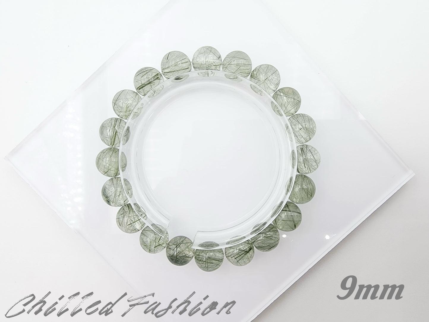 [Bracelet] Natural Green Rutilated Quartz Bracelet