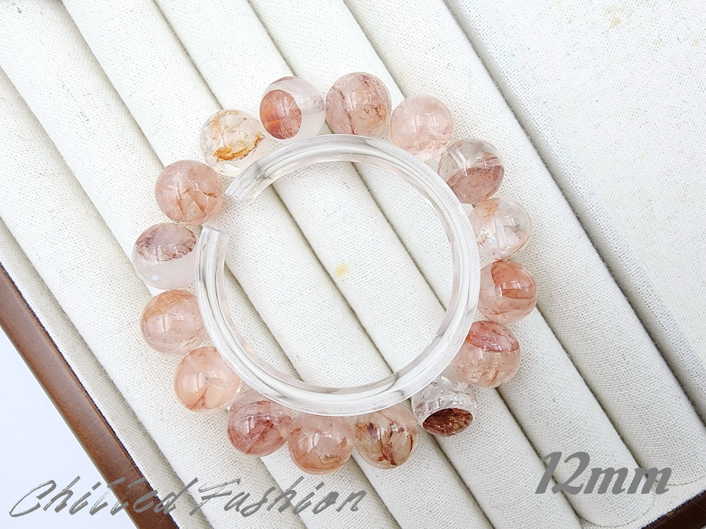 [Bracelet] Grounding Energy: Coral Hematoid Quartz 橘粉胶花 Gemstone Bracelet