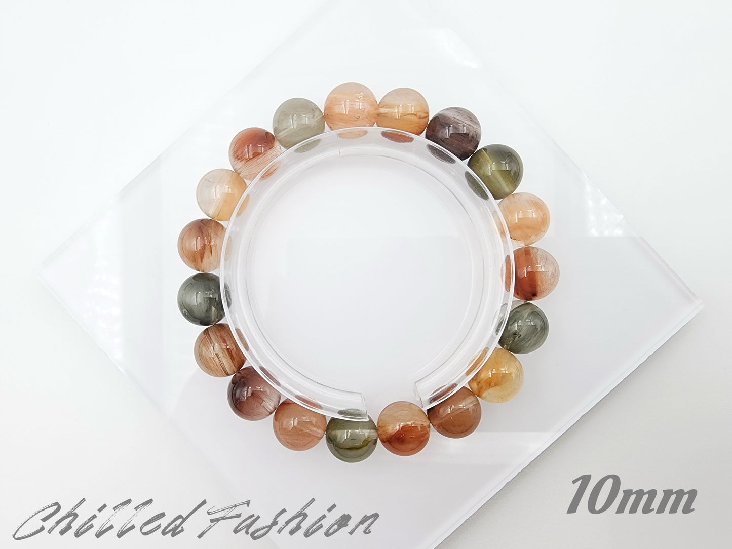 [Bracelet] Radiant Phoenix: Colorful Rabbit Hair Quartz 兔毛 Bracelet - A Vibrant Elegance for Your Wrist