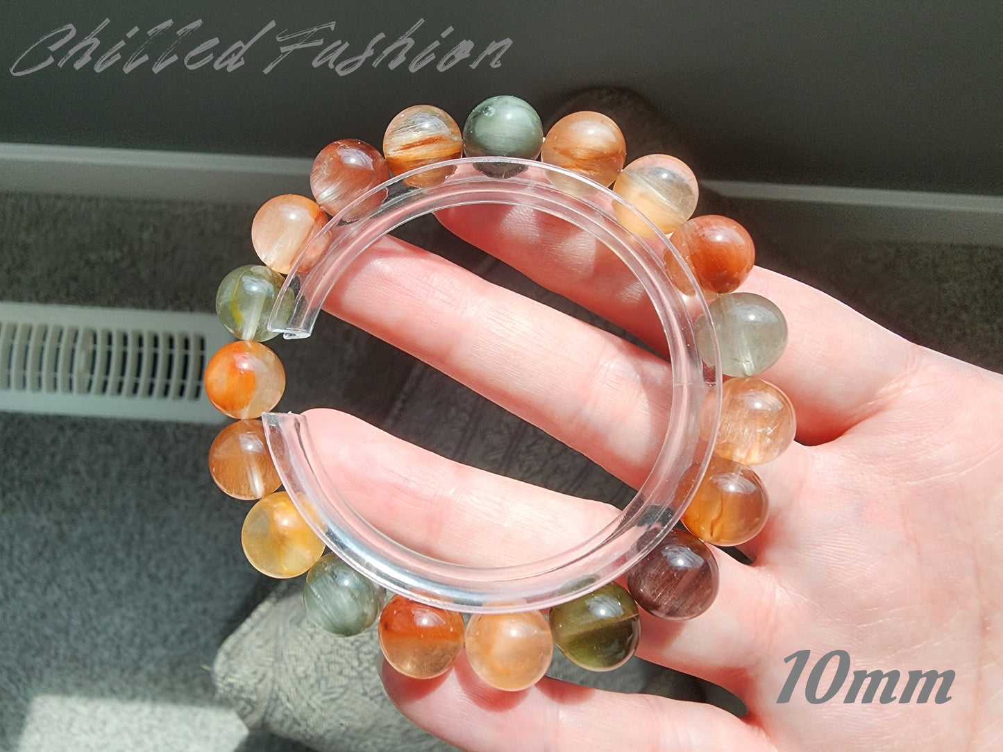 [Bracelet] Radiant Phoenix: Colorful Rabbit Hair Quartz 兔毛 Bracelet - A Vibrant Elegance for Your Wrist
