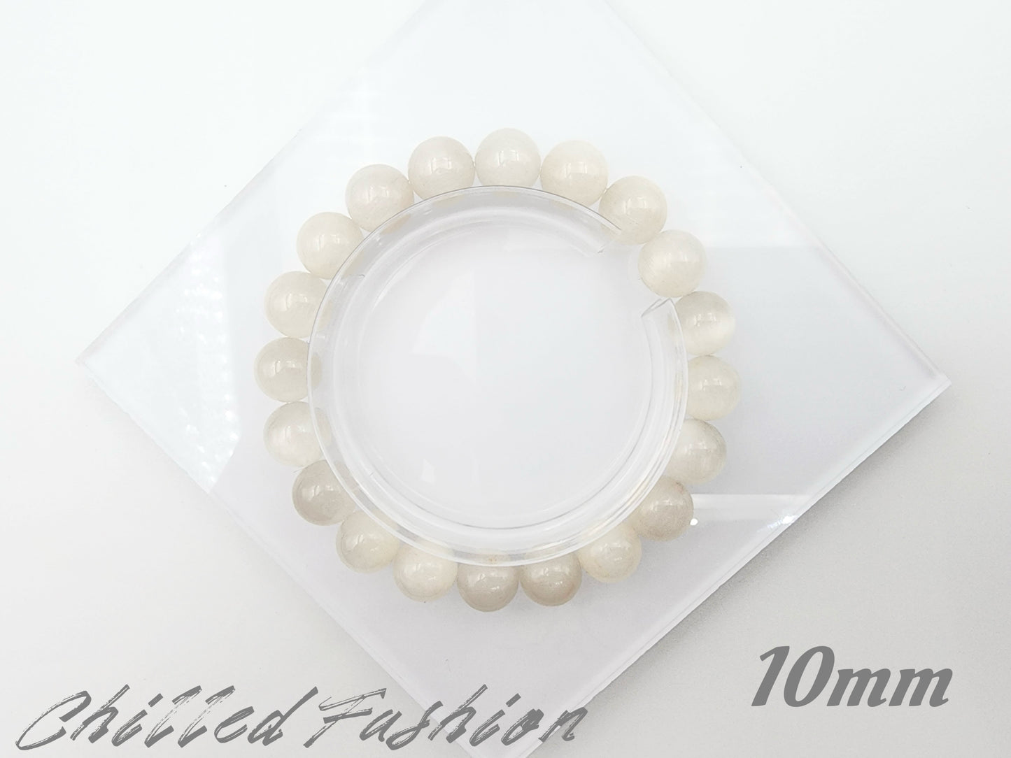[Bracelet] Natural White Rabbit Hair Quartz Bracelet