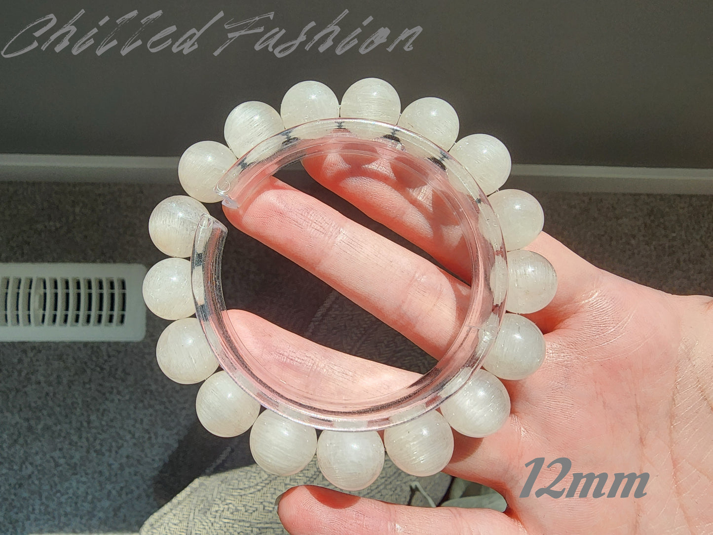 [Bracelet] Natural White Rabbit Hair Quartz Bracelet