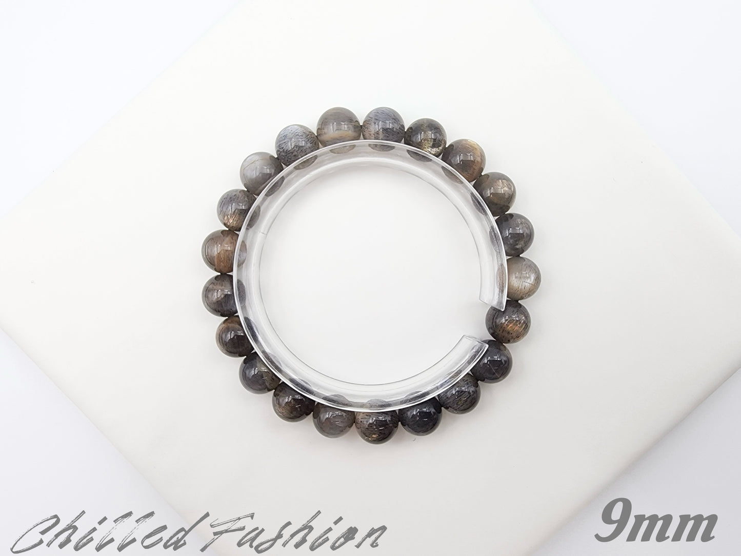 [Bracelet] Black Gold Skeleton Sunstone Bracelet