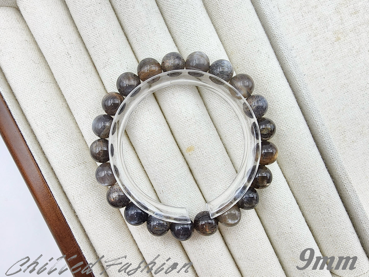 [Bracelet] Black Gold Skeleton Sunstone Bracelet