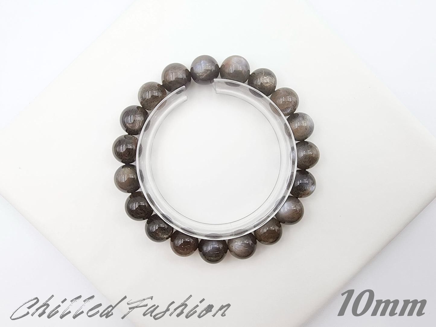 [Bracelet] Black Gold Skeleton Sunstone Bracelet