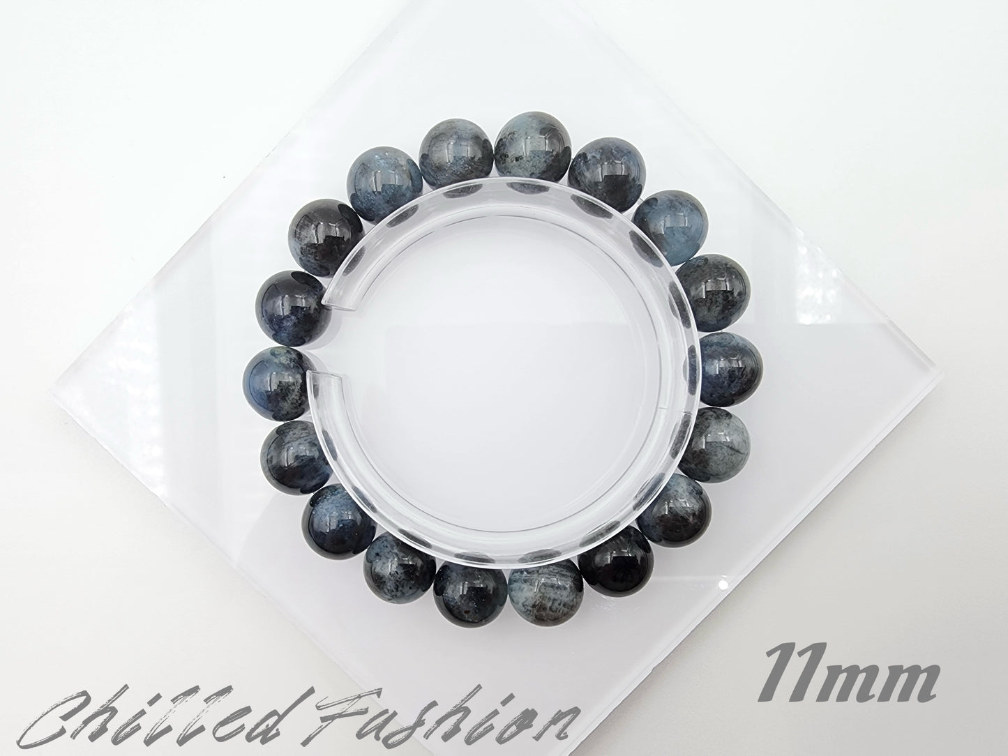 [Bracelet] Black-Blue Flash Aquamarine Bracelet