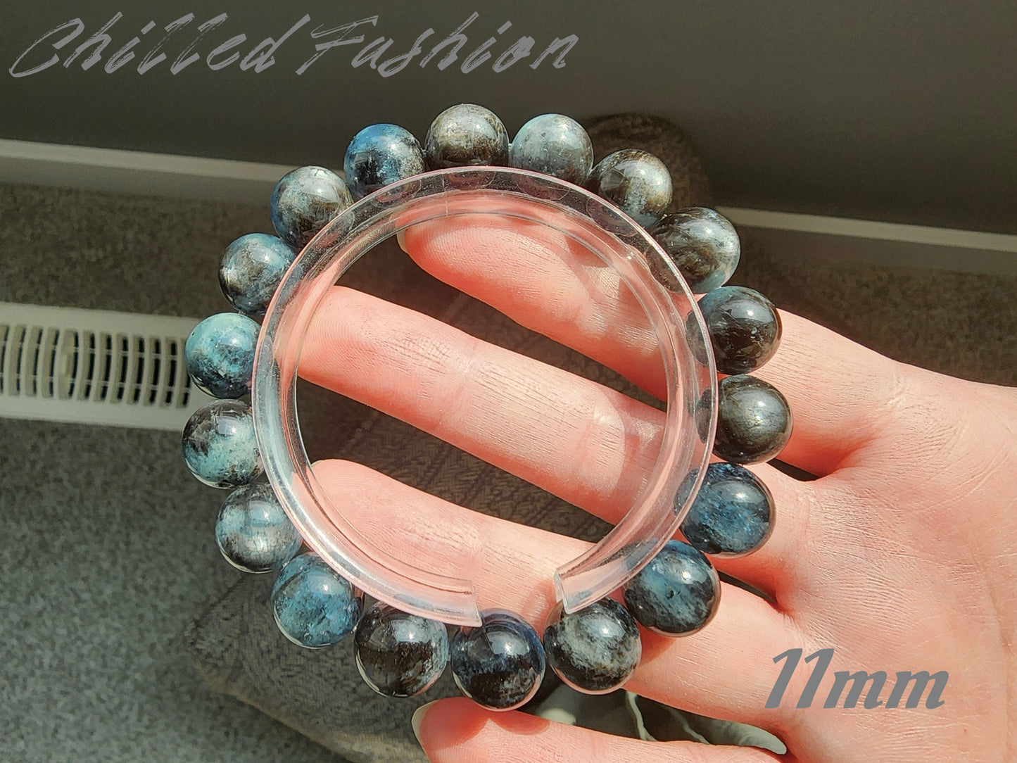 [Bracelet] Black-Blue Flash Aquamarine Bracelet