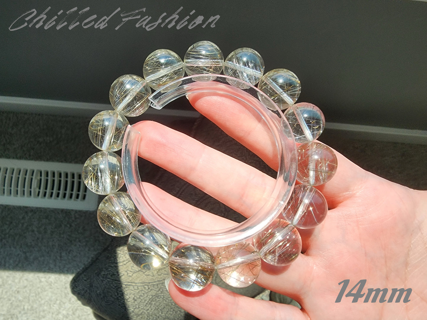 [Bracelet] Natural Silver Rutilated Quartz Bracelet