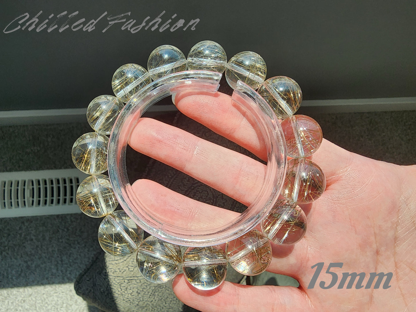 [Bracelet] Natural Silver Rutilated Quartz Bracelet