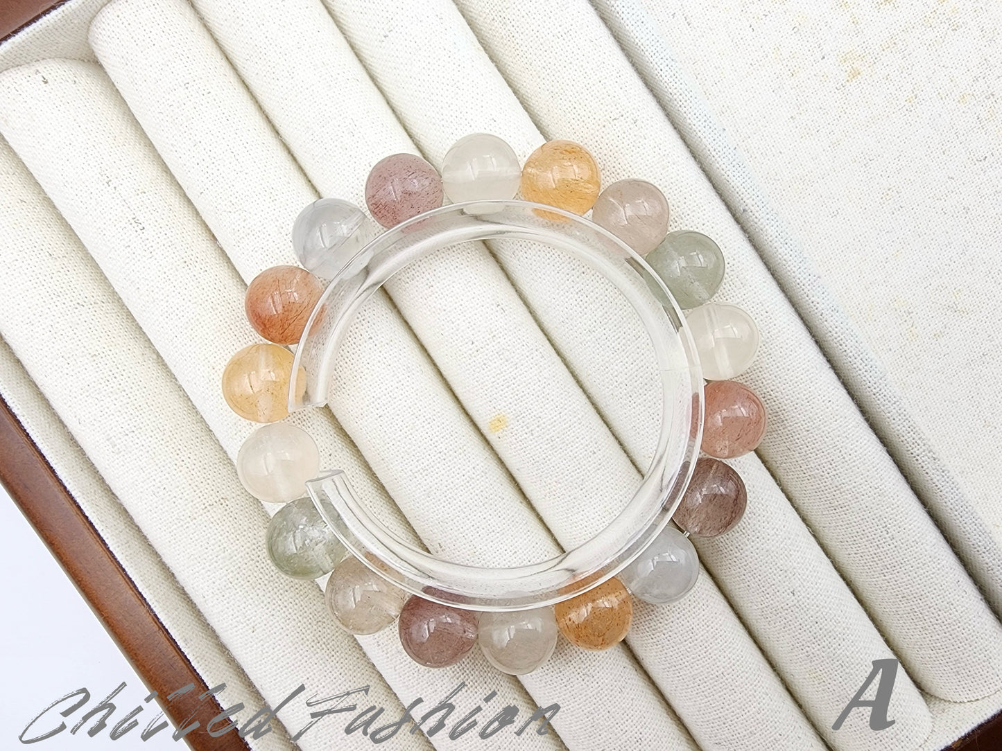 [Bracelet] Natural 11mm Multicolored Rabbit Hair Quartz Bracelet