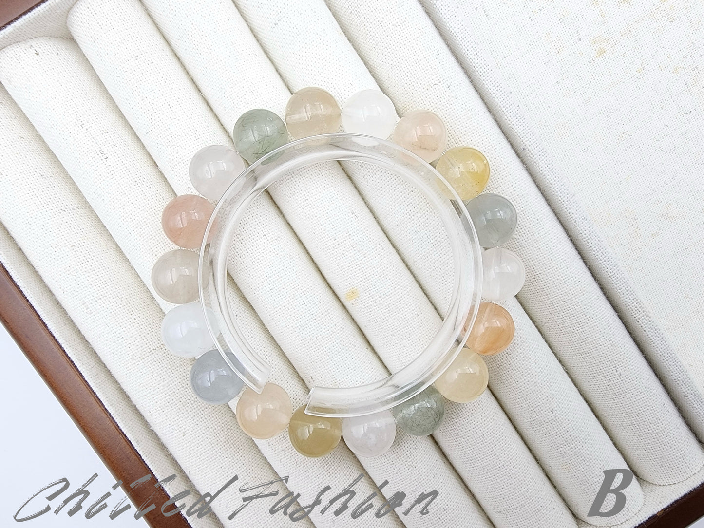 [Bracelet] Natural 11mm Multicolored Rabbit Hair Quartz Bracelet