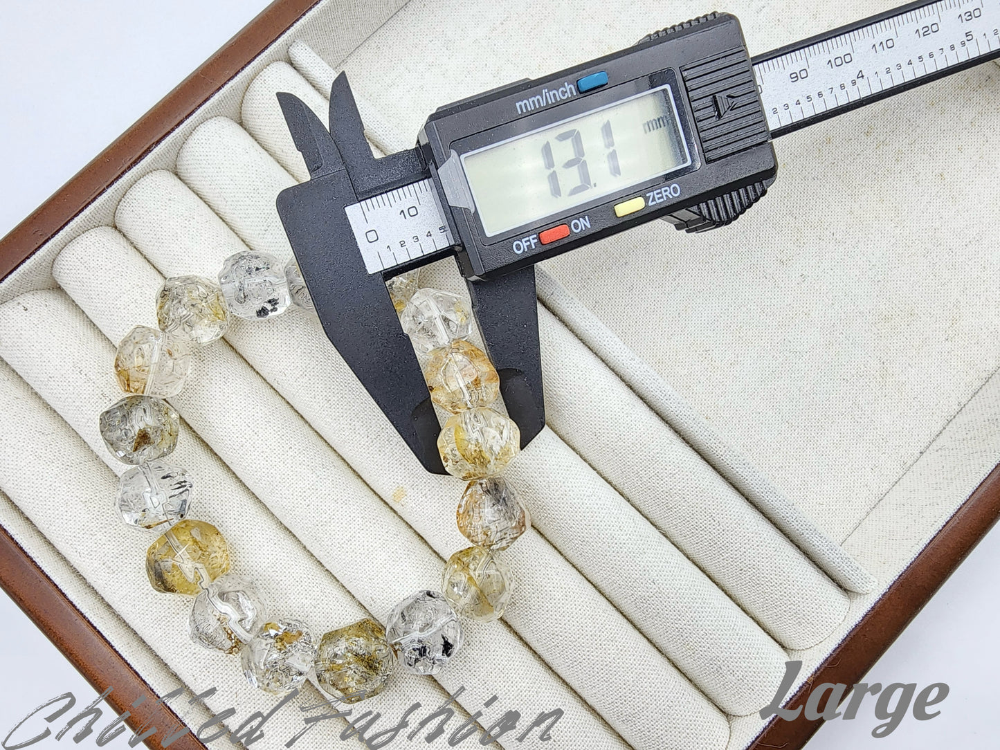 [Bracelet] Multicolor Brazilian Herkimer Quartz Bracelet – Pineapple Cut Faceted Beads