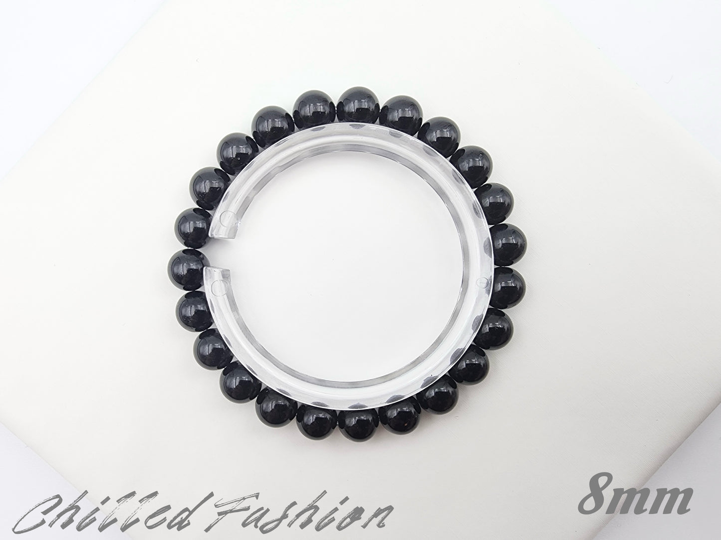 [Bracelet] Natural Black Tourmaline Bead Bracelet