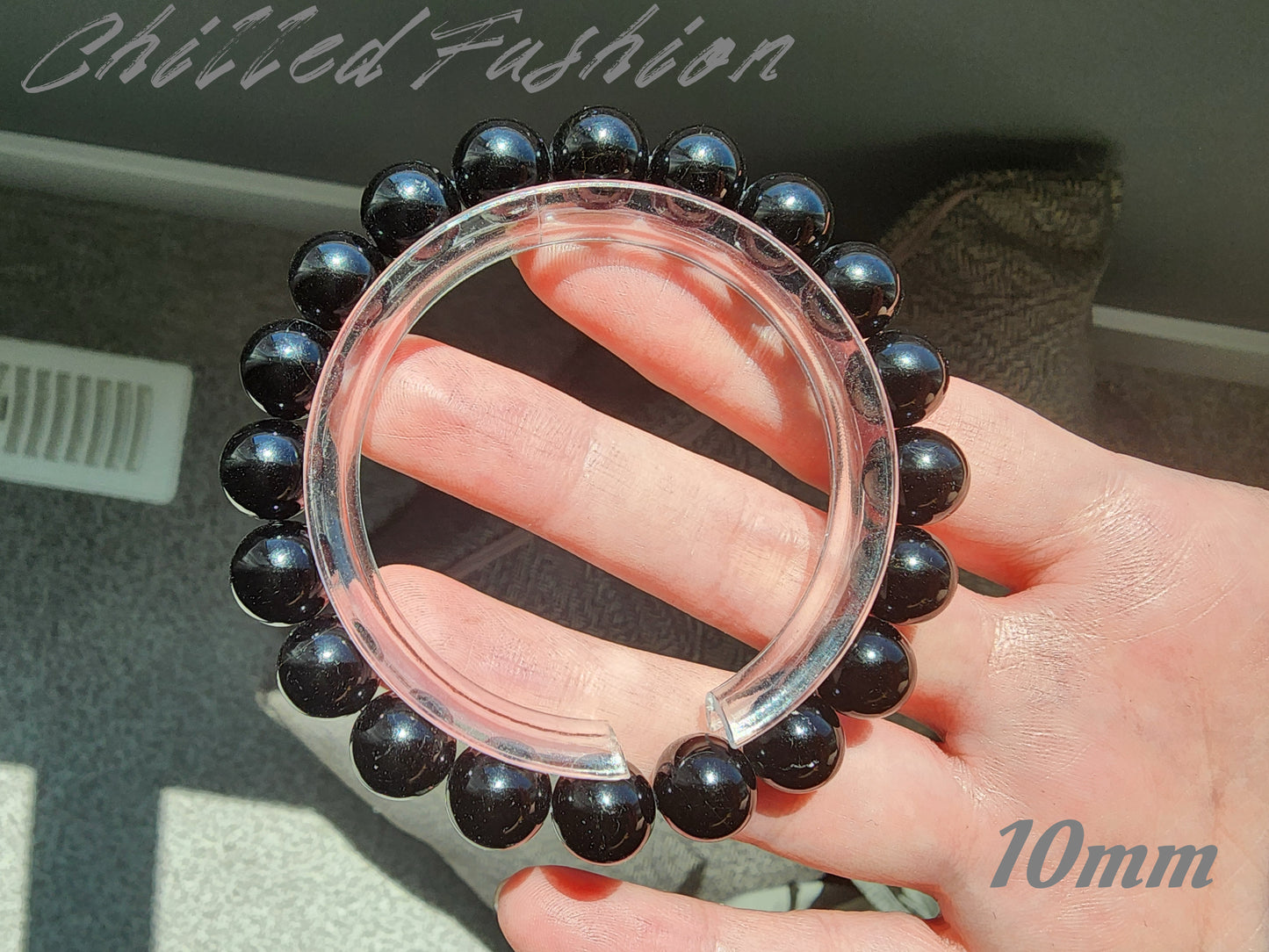 [Bracelet] Natural Black Tourmaline Bead Bracelet