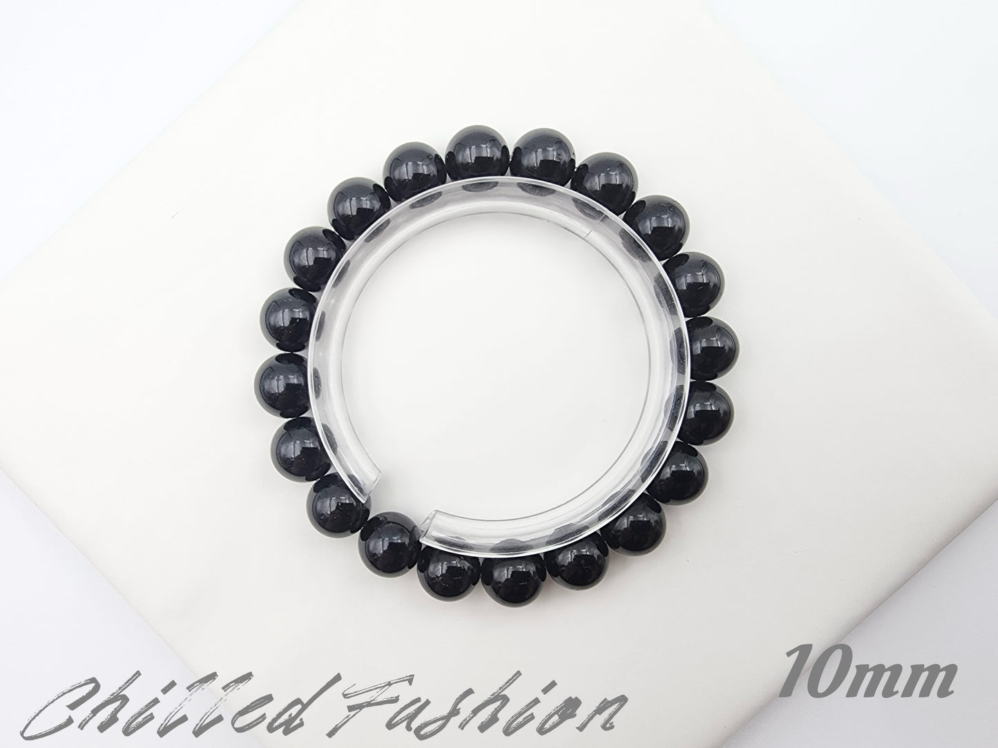 [Bracelet] Natural Black Tourmaline Bead Bracelet