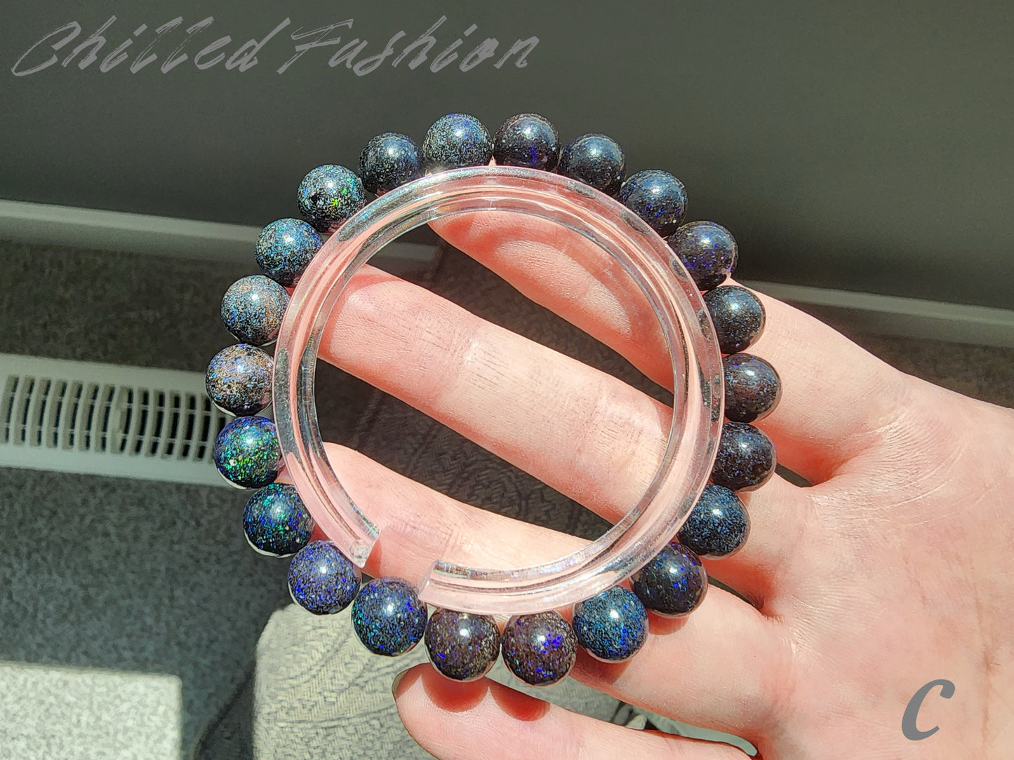 [Bracelet] 8mm Black Opal Bracelet