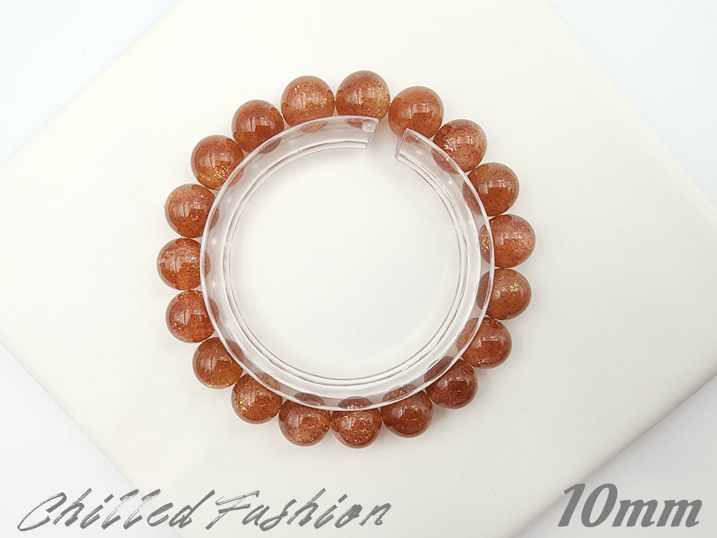 [Bracelet] Orange-Toned Golden Sunstone Bracelet