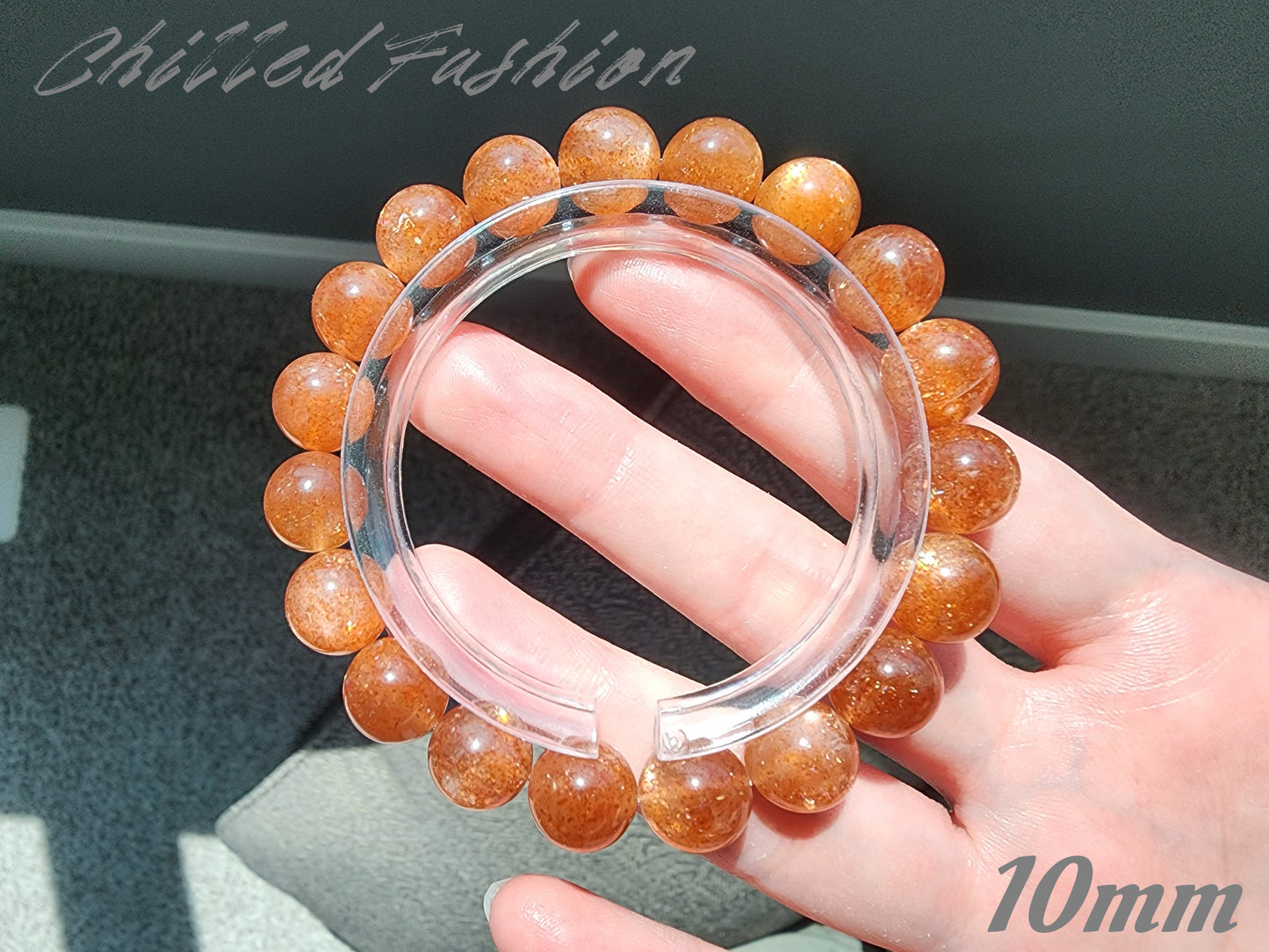 [Bracelet] Orange-Toned Golden Sunstone Bracelet