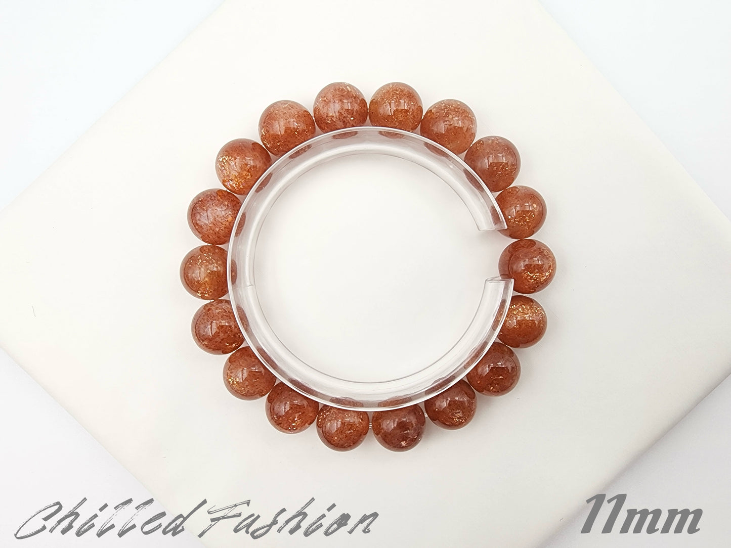 [Bracelet] Orange-Toned Golden Sunstone Bracelet