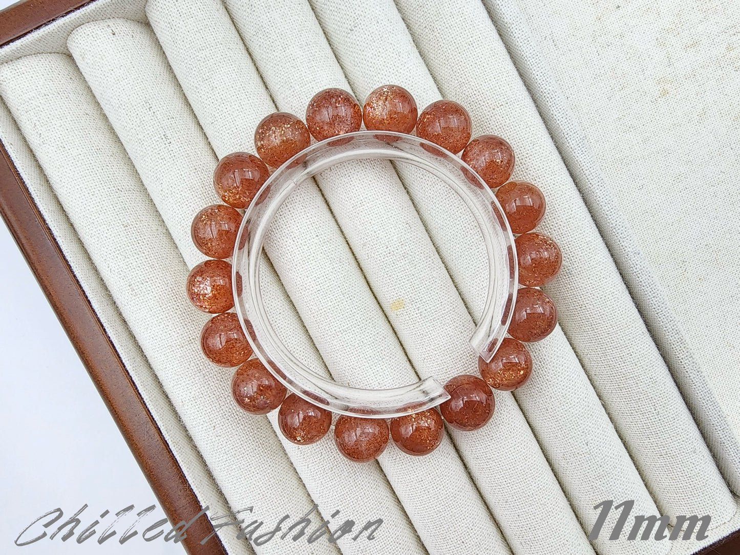 [Bracelet] Orange-Toned Golden Sunstone Bracelet