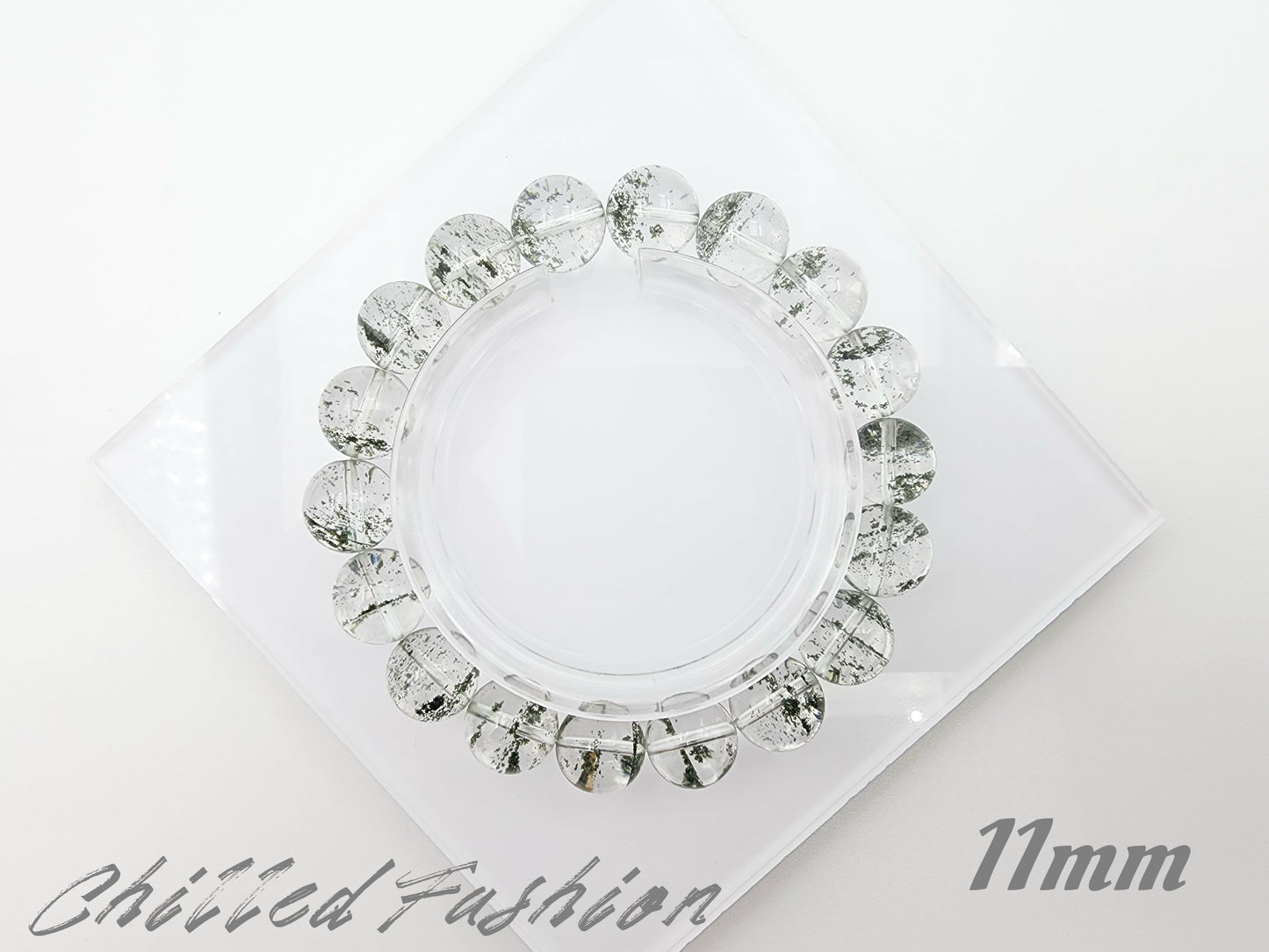[Bracelet] Brazilian Starry Green Phantom Quartz Bracelet for Wealth and Clarity