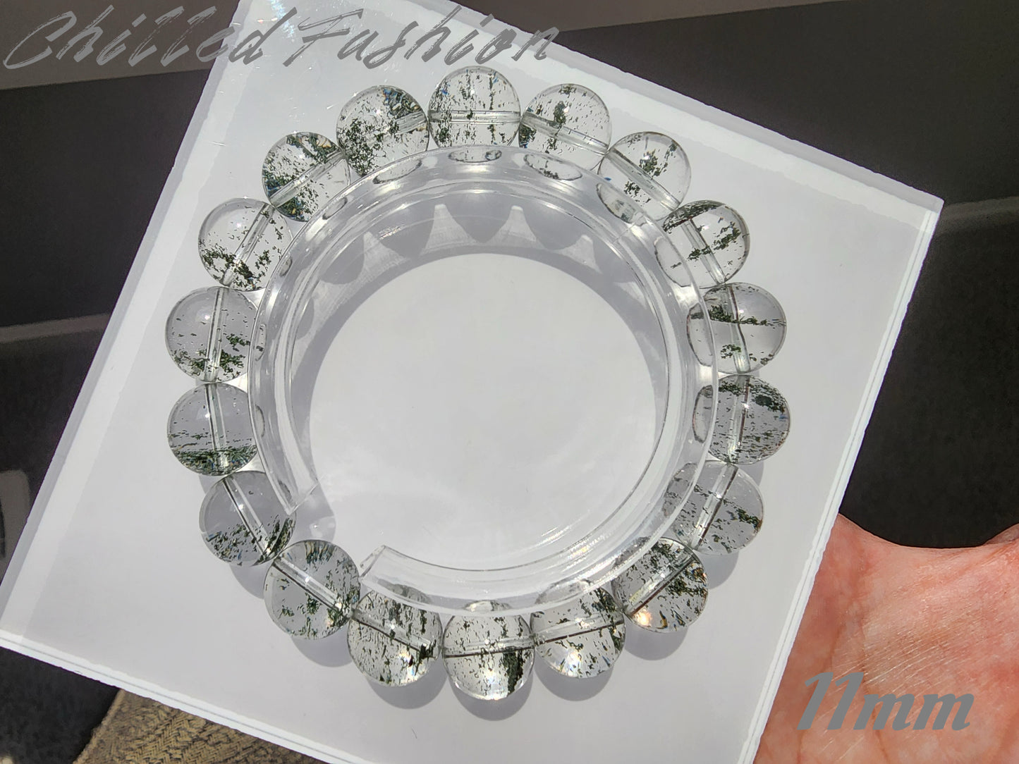 [Bracelet] Brazilian Starry Green Phantom Quartz Bracelet for Wealth and Clarity