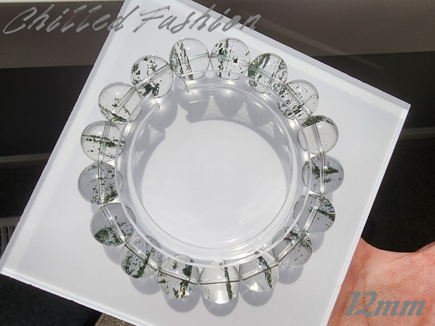 [Bracelet] Brazilian Starry Green Phantom Quartz Bracelet for Wealth and Clarity