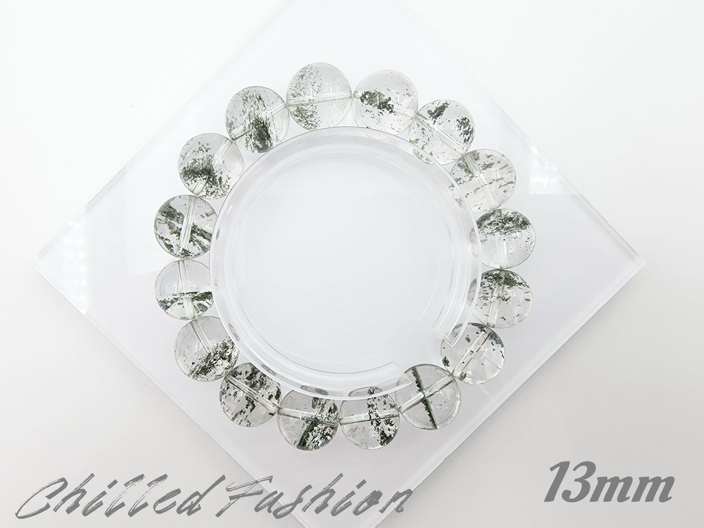 [Bracelet] Brazilian Starry Green Phantom Quartz Bracelet for Wealth and Clarity