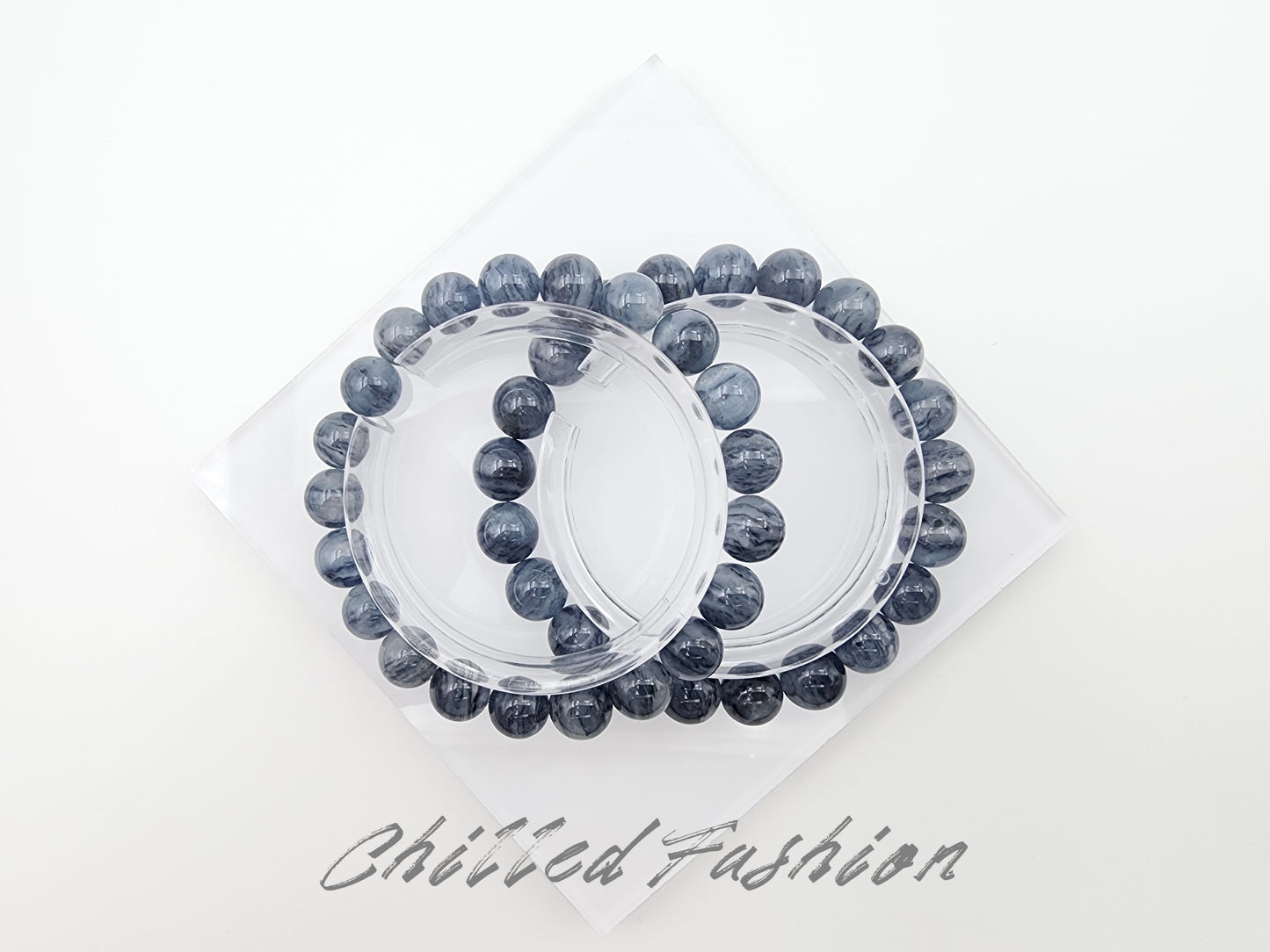 [Bracelet] Layered Blue Phantom Quartz Bracelet